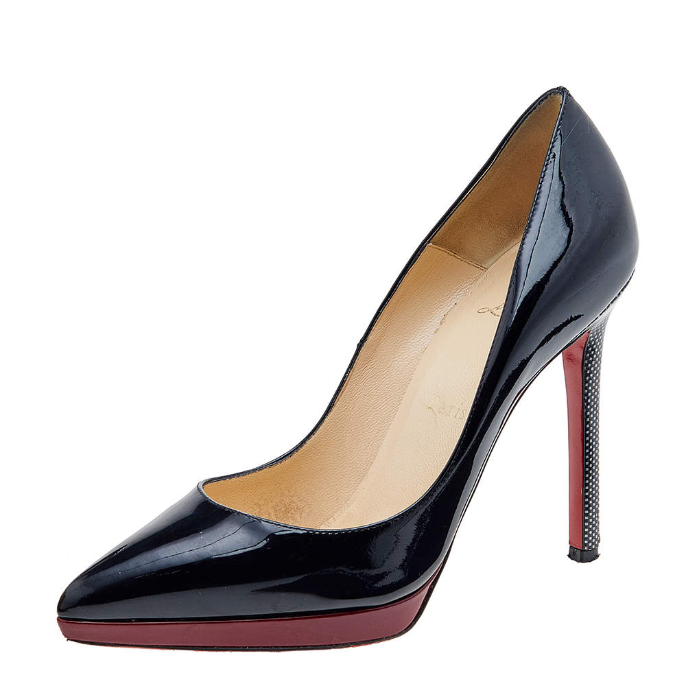Pre Owned Christian Louboutin  Patent Leather Pointed Toe Pumps Size 36.5