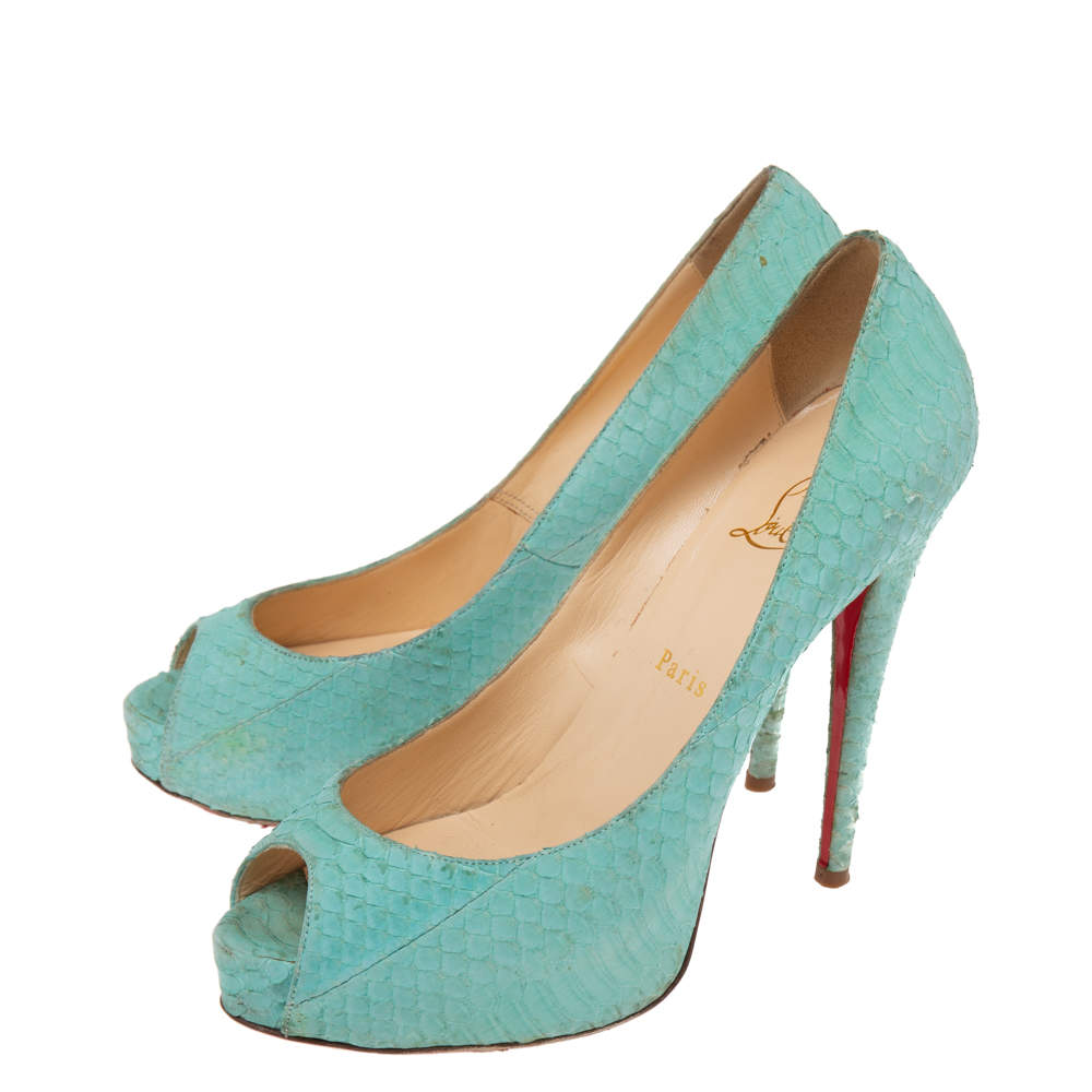 Turquoise Blue Christian Louboutin Bridal Shoes