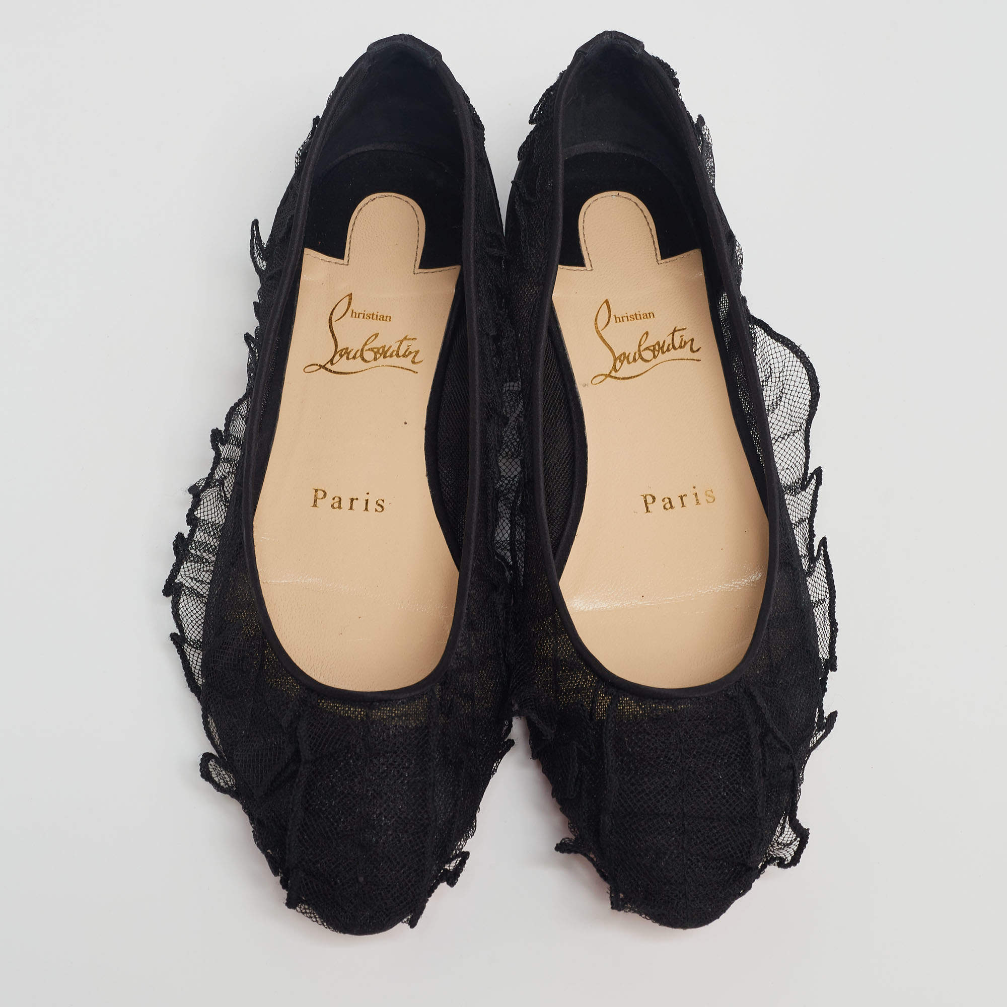 Christian Louboutin Black Lace Eloise Ballet Flats Size 36 Christian Louboutin TLC