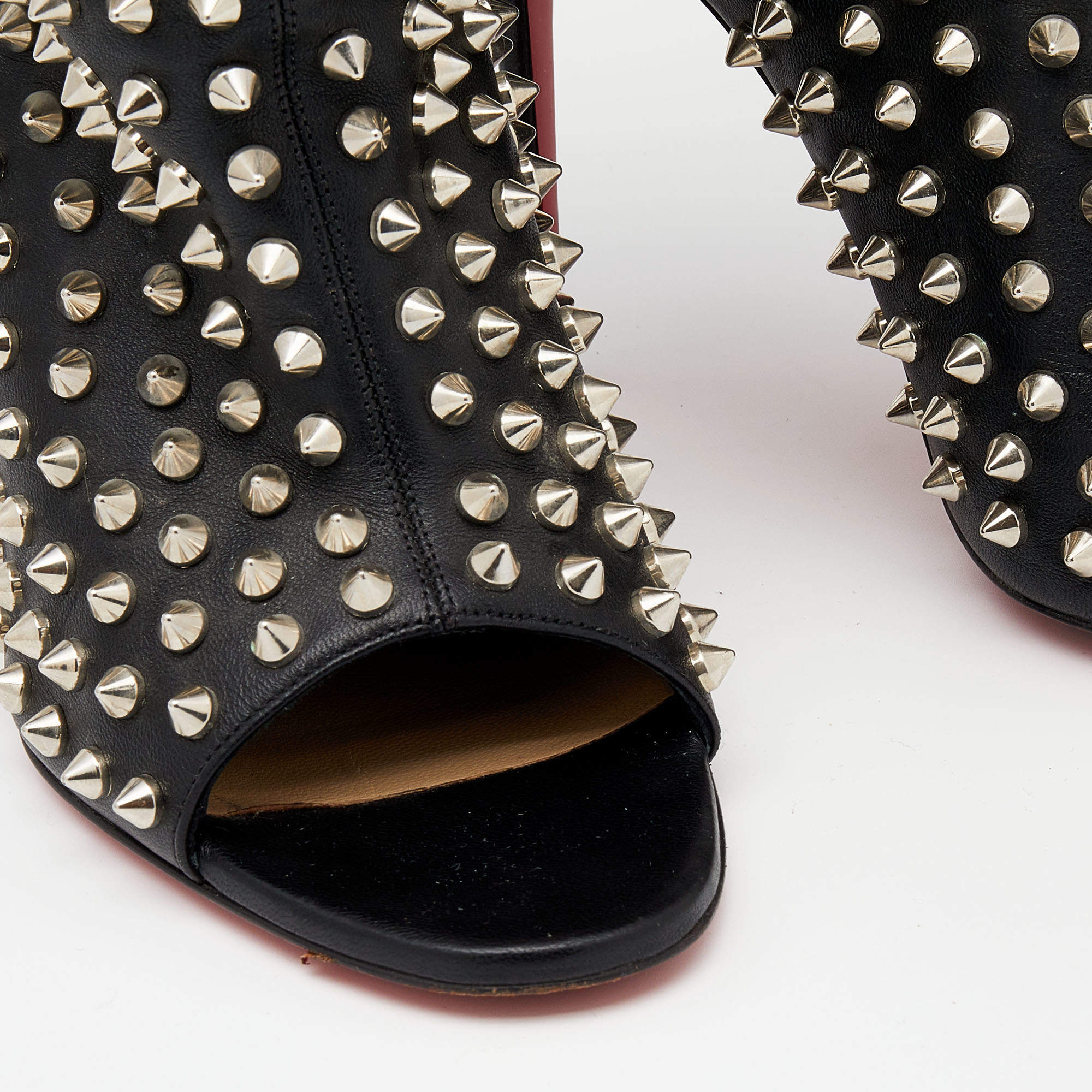 Christian Louboutin Leather Guerilla Spiked Ankle Boots – Wisi-Oi