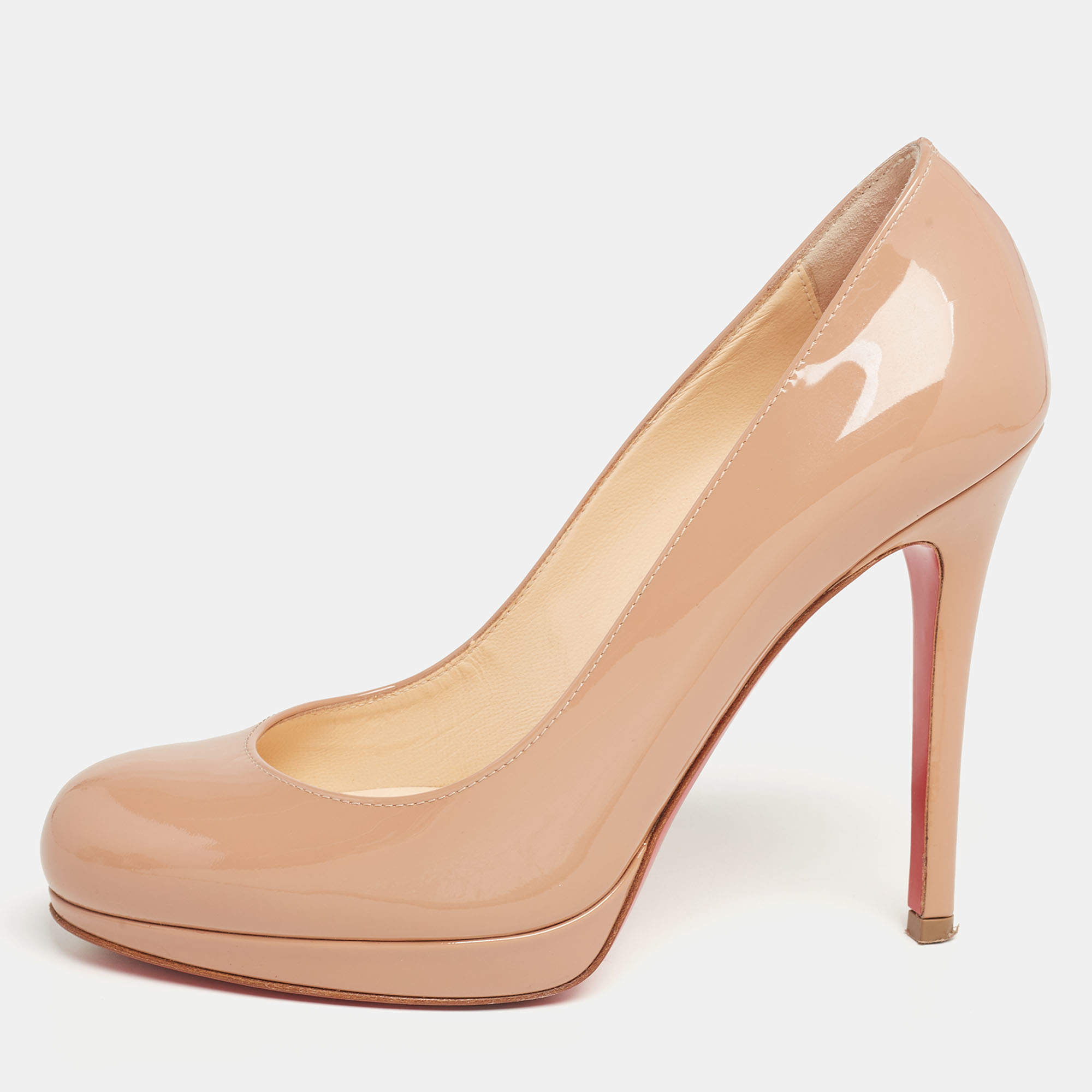 Christian Louboutin Beige Patent Leather New Simple Pumps Size 35