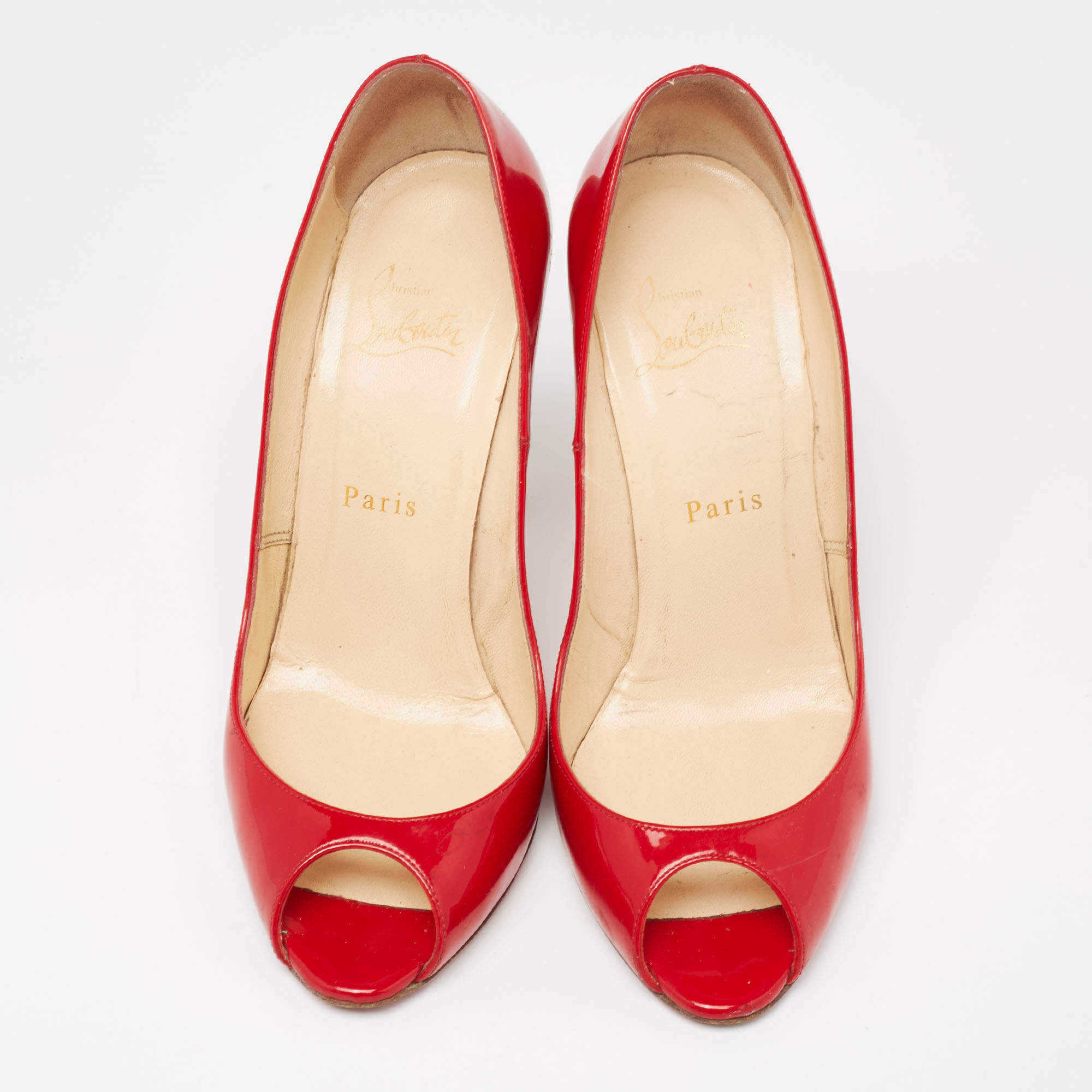 Christian Louboutin Yootish 85mm Peep-Toe Red Sole Pump