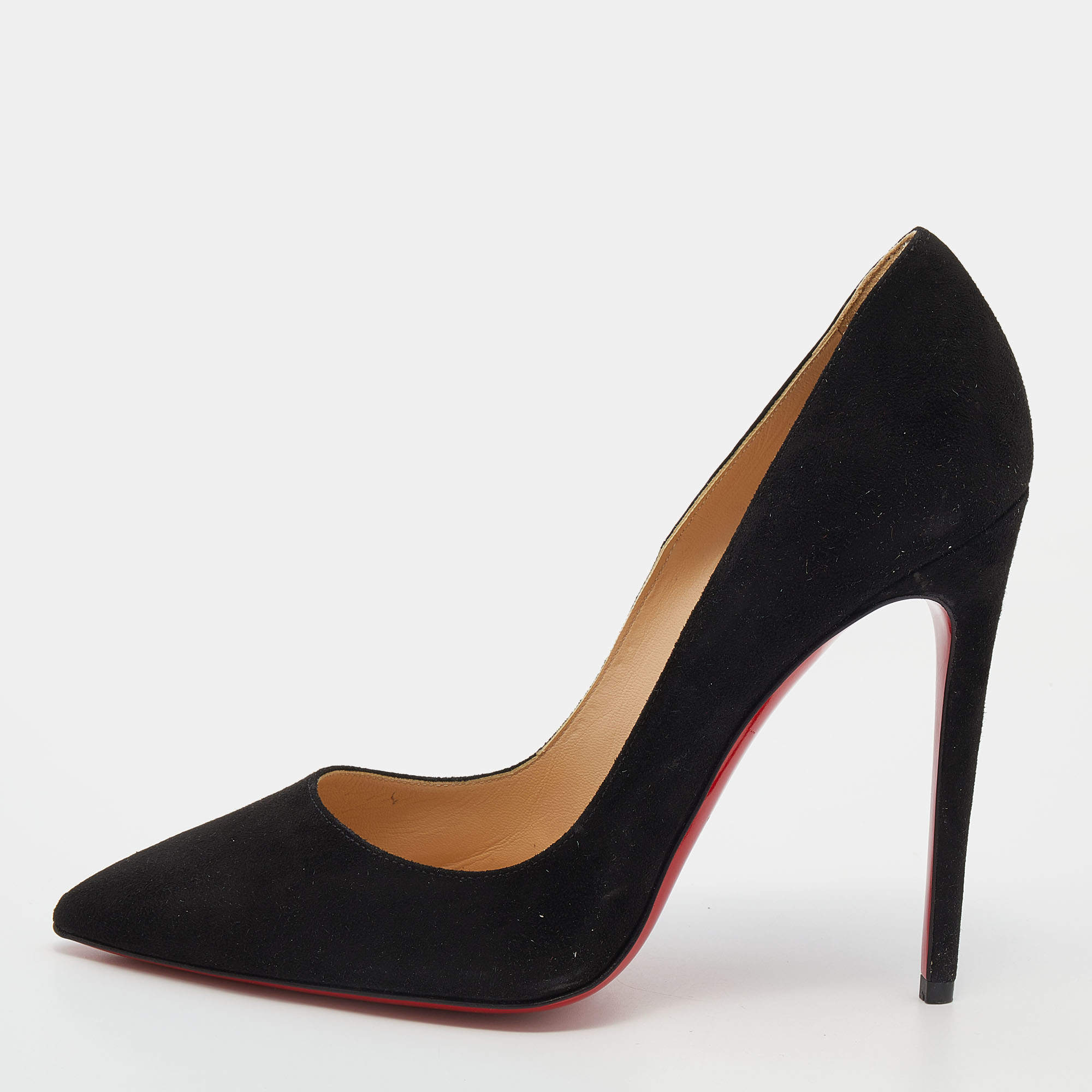 Pre Owned Christian Louboutin Black Suede So Kate Pointed Toe Pumps Size 39
