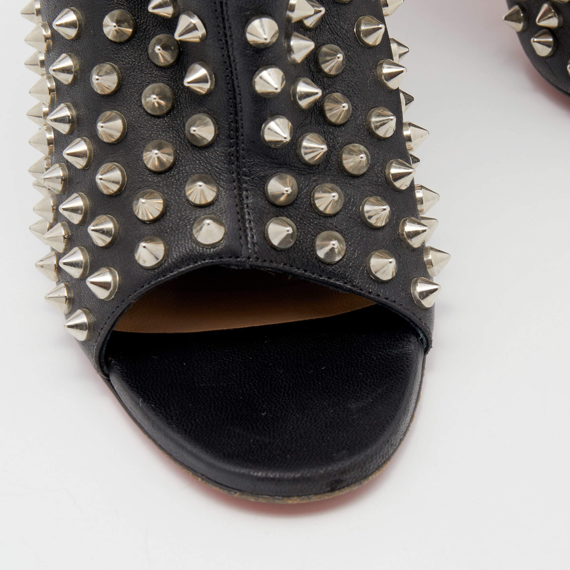 Christian Louboutin Leather Guerilla Spiked Ankle Boots – Wisi-Oi