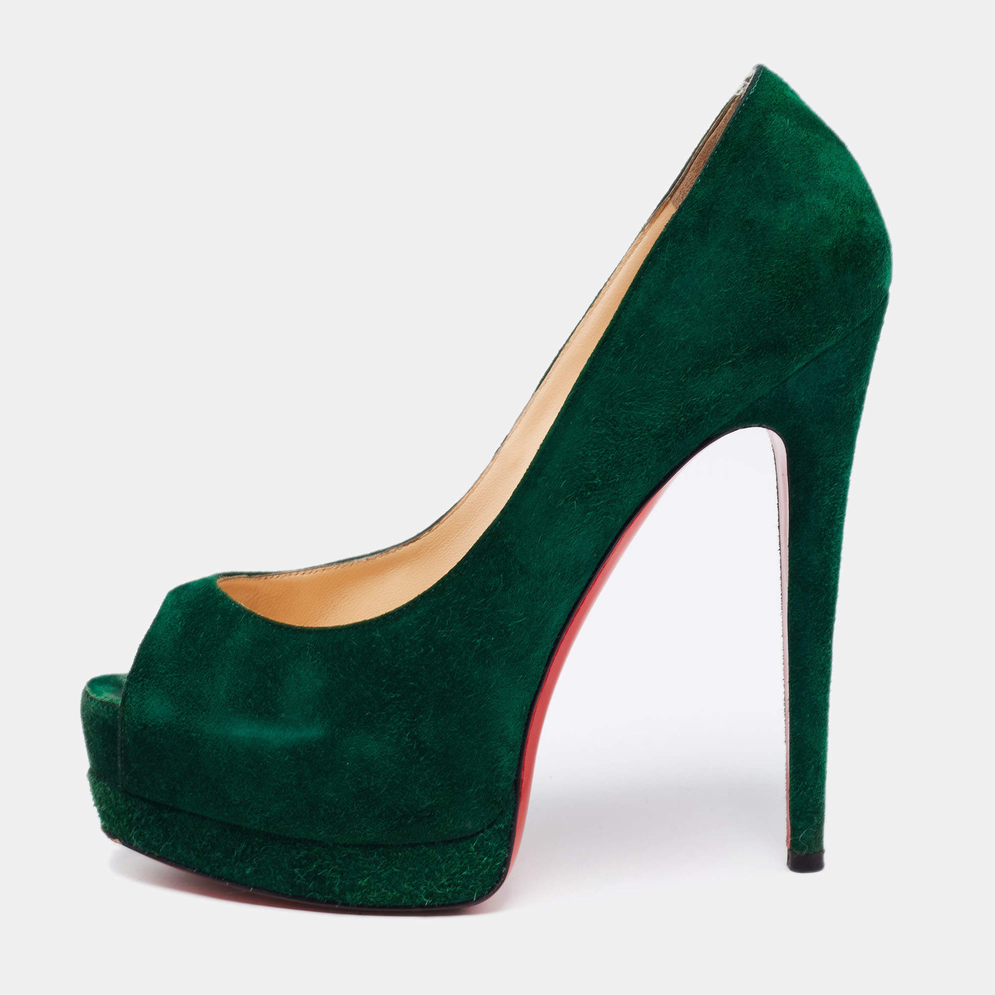 Christian Louboutin Green Suede Palais Royal Pumps Size 36