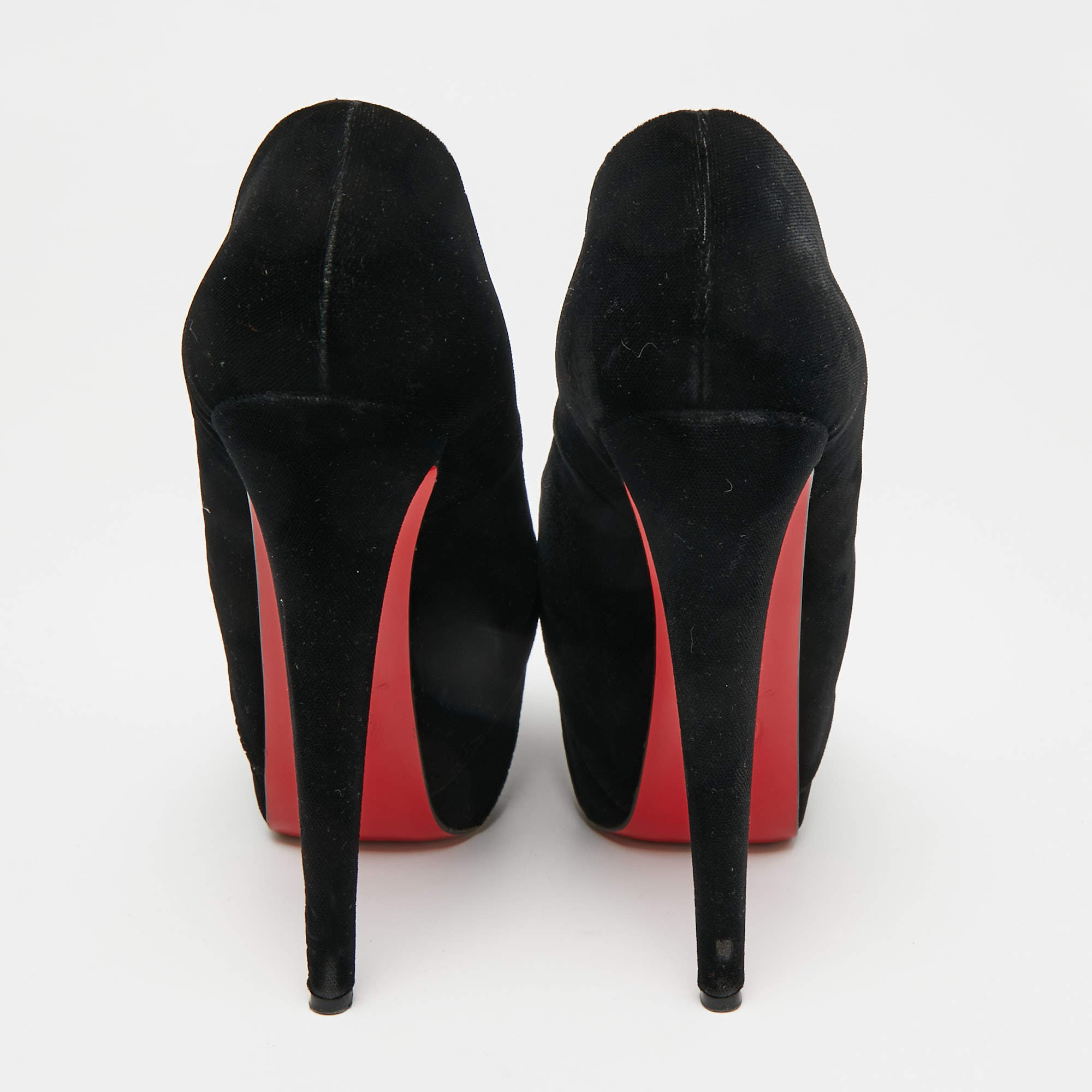 Louis Vuitton // Red Satin & Black Velvet Trim Bow Pump – VSP