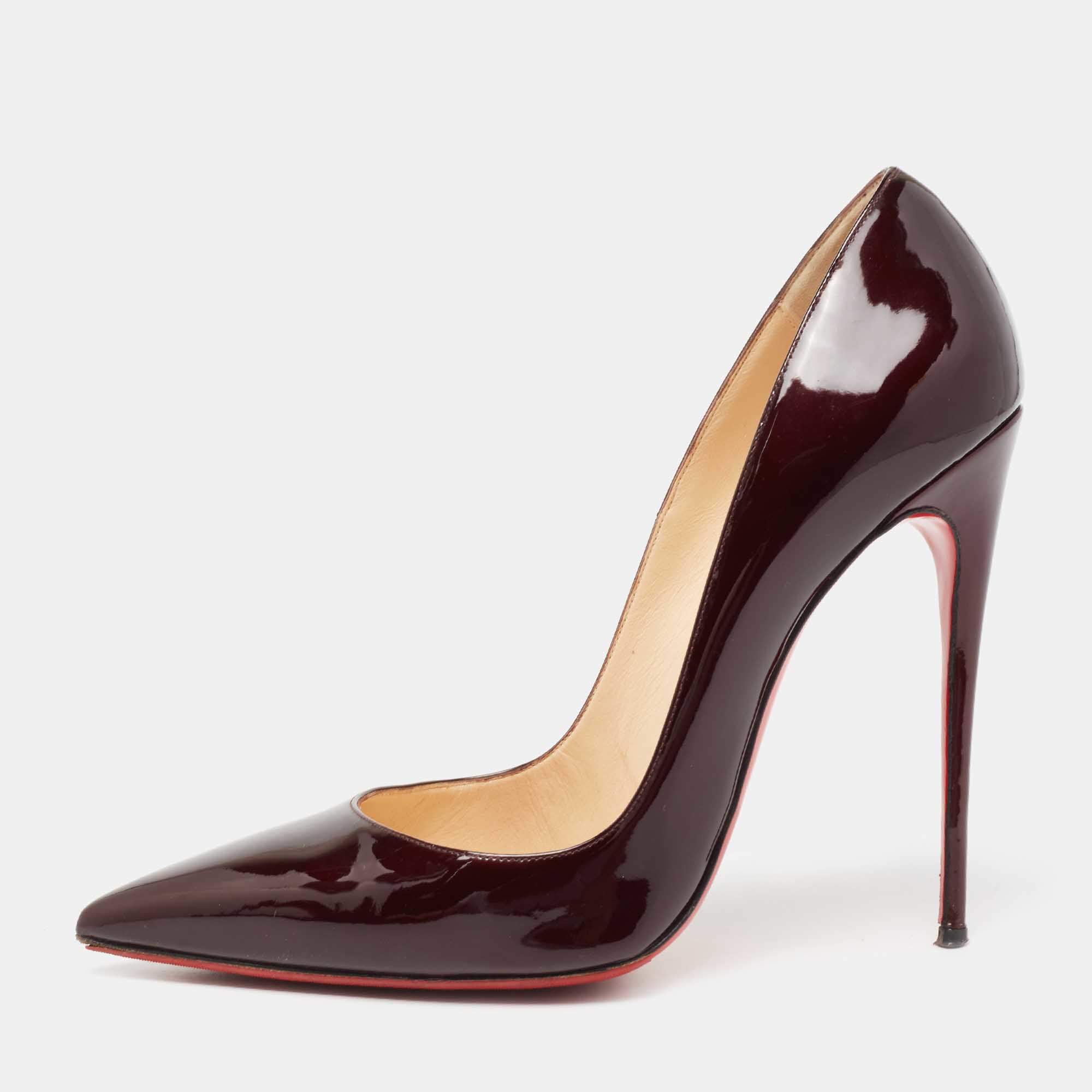Christian Louboutin Dark Burgundy Patent Leather So Kate Pumps Size 42 ...