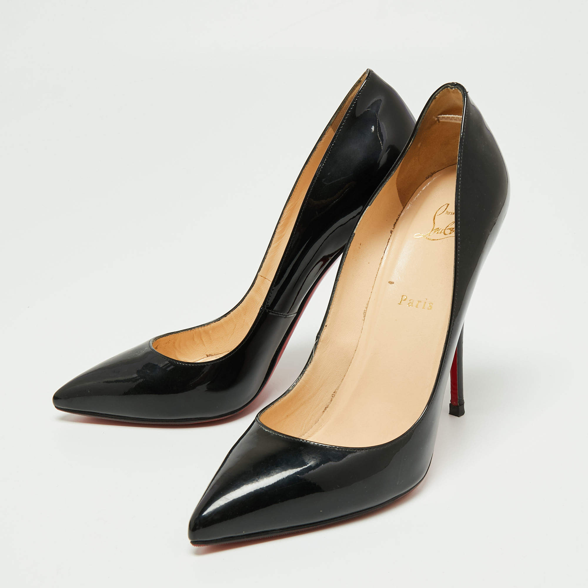 CHRISTIAN LOUBOUTIN Heels Patent Spikes Pigalle 120 Pumps 40.5