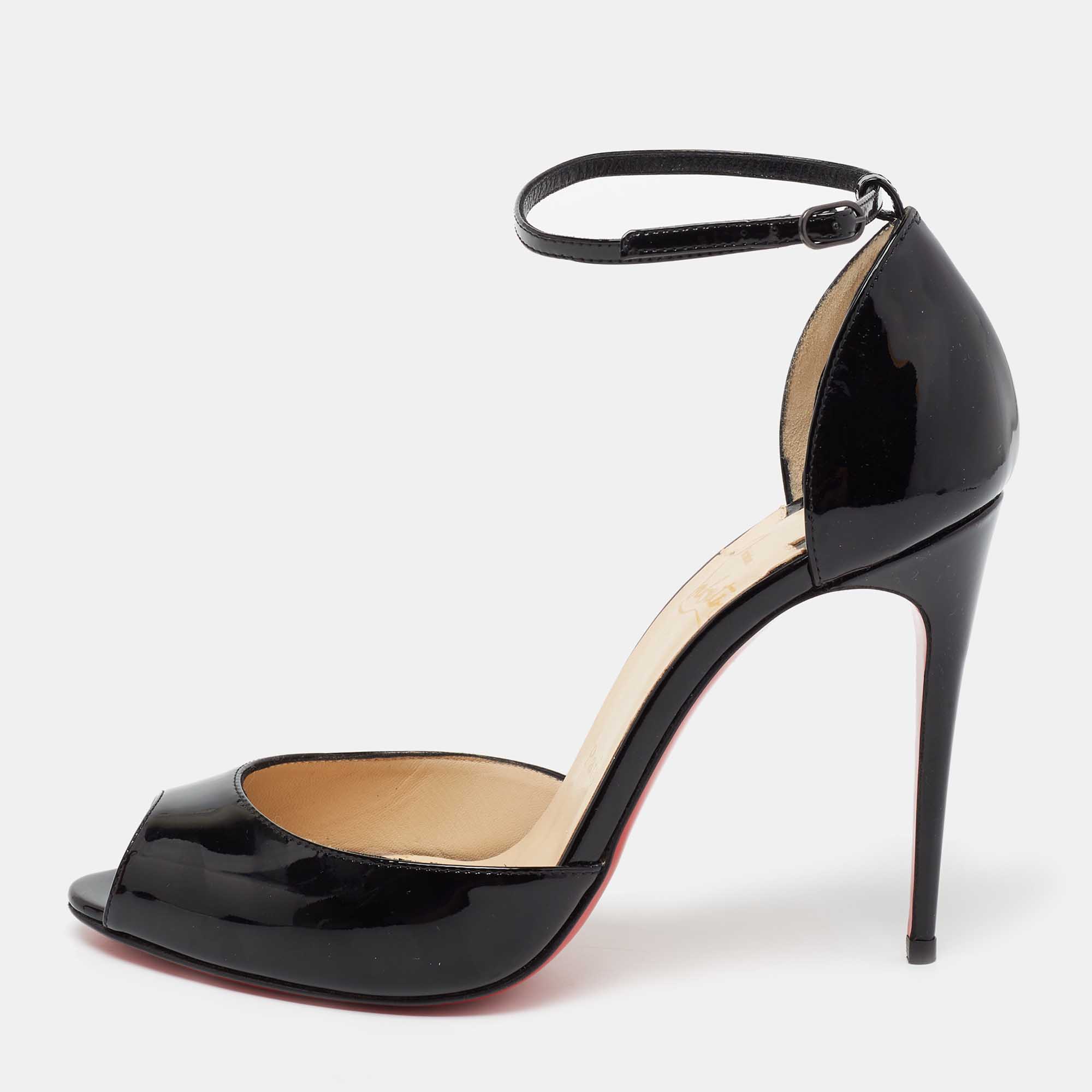 new CHRISTIAN LOUBOUTIN Lady Cloud black patent half dorsay