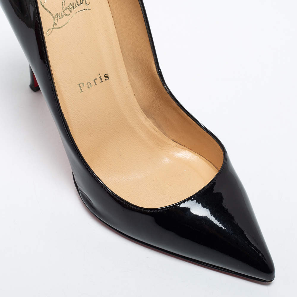 Christian Louboutin Black Patent Leather/Leopard Print Pony Hair Pigalle  Bow Pumps Size 10/40.5 - Yoogi's Closet