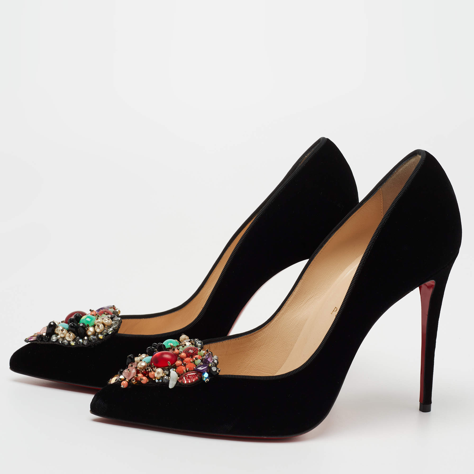 Christian Louboutin Black Velvet Diva Cora Pumps Size 40.5 Christian  Louboutin