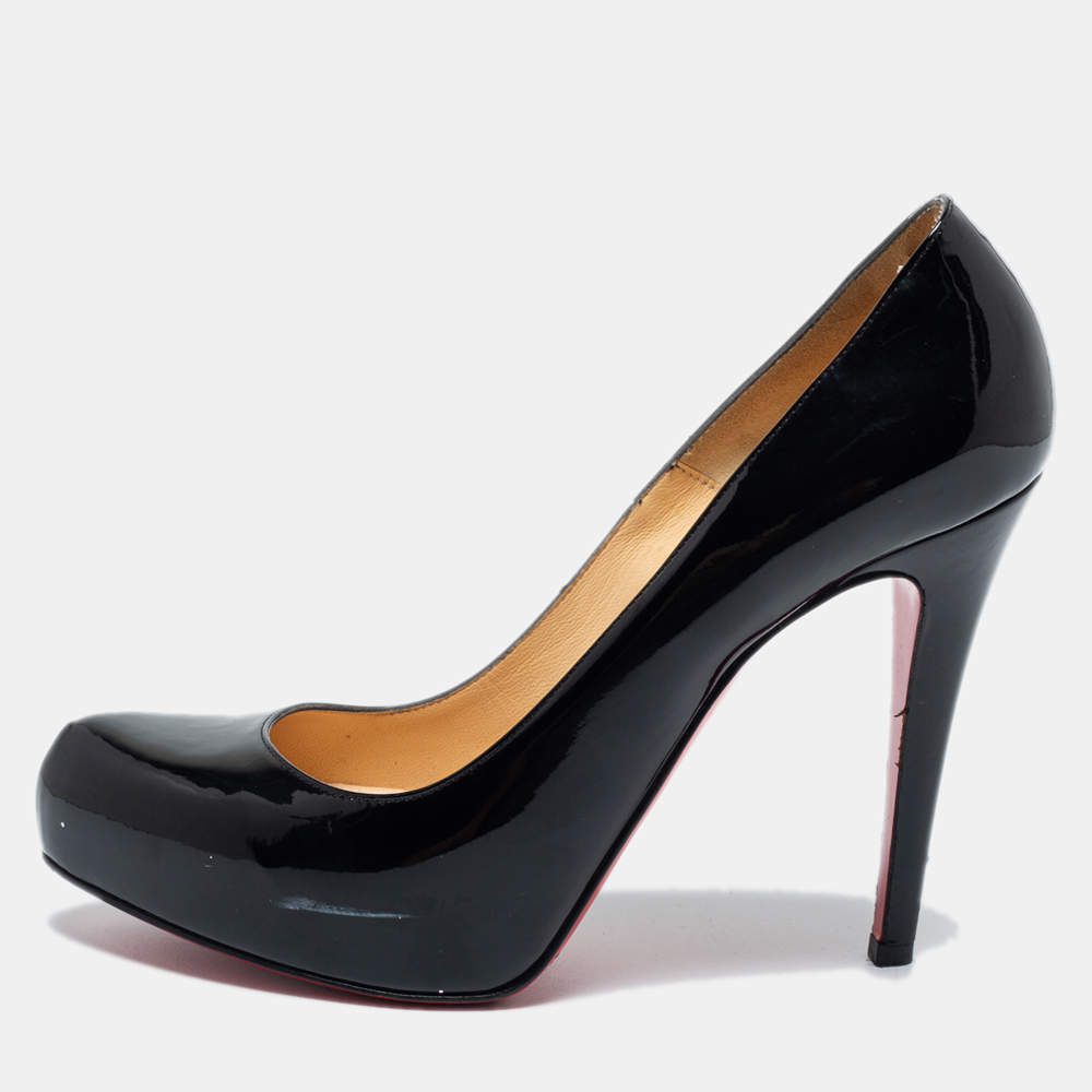 Christian Louboutin Black Patent Rolando Pumps Size 38.5