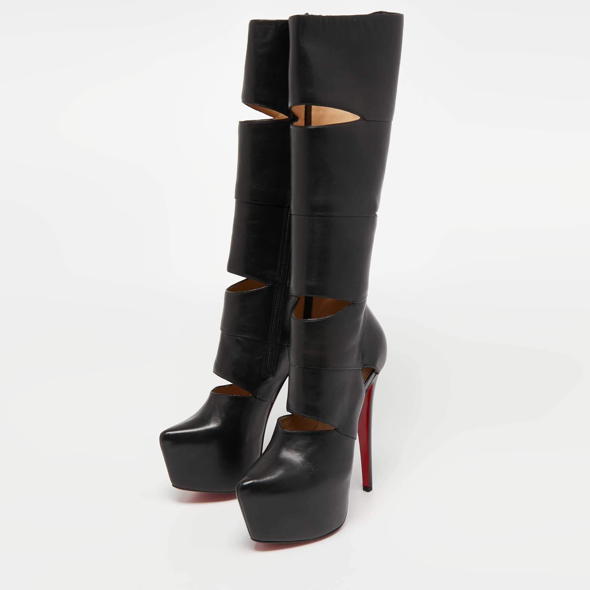 Christian Louboutin Black Bandita Platform Knee Boots Size 36.5 Christian Louboutin TLC