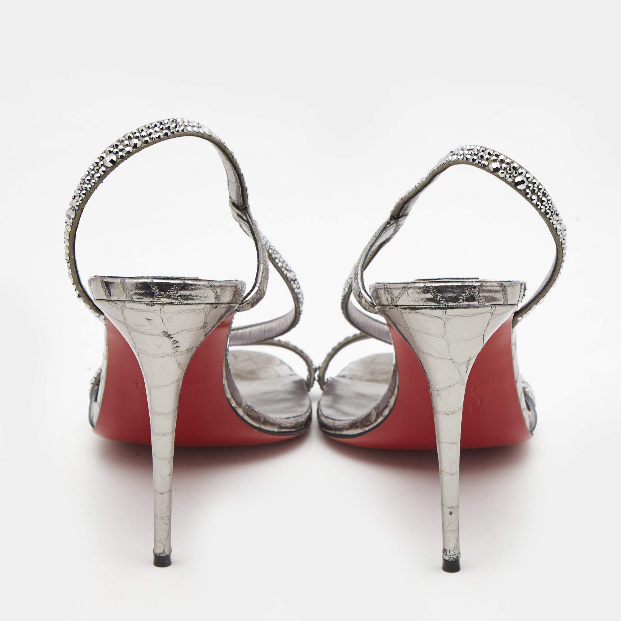 Christian Louboutin Silver/Multi Arendisc Alta Platform Heel