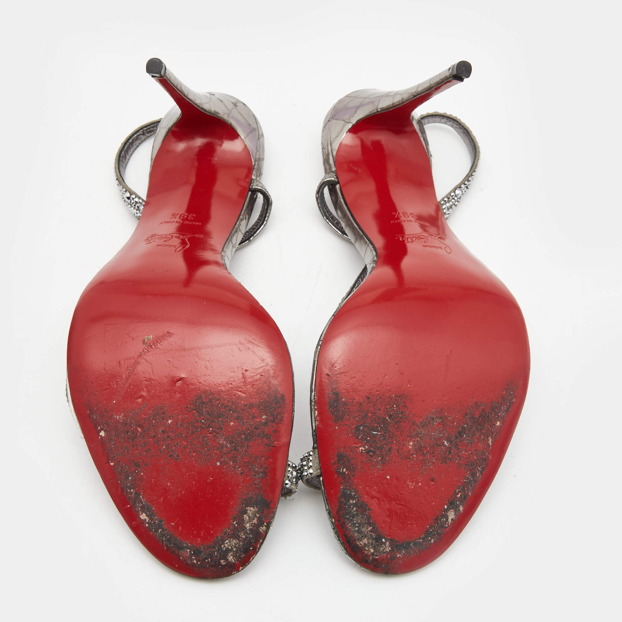 Christian Louboutin Rosalie Crystal-embellished Sandals 100 - Silver - 39
