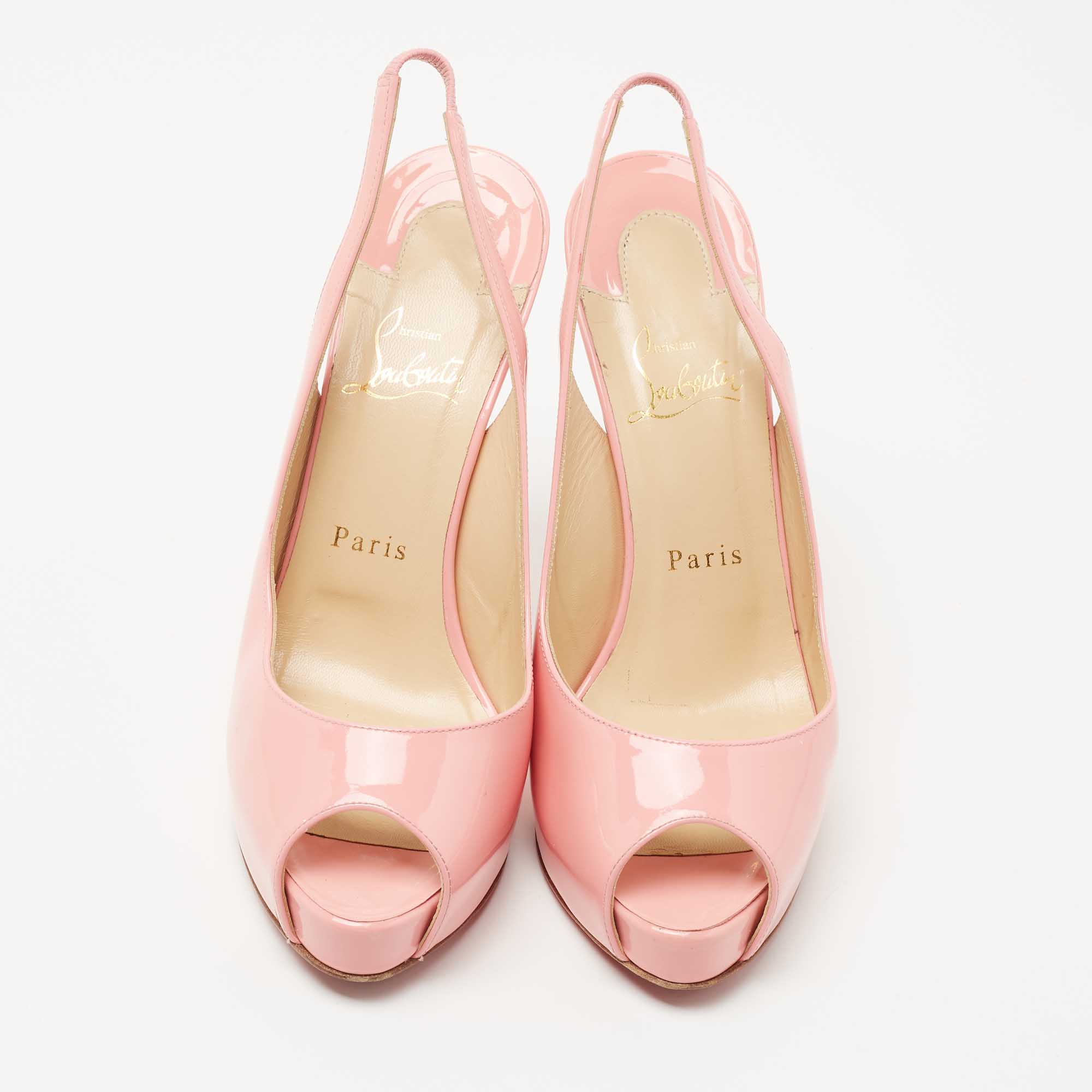 Patent leather sandal Christian Louboutin Pink size 41 EU in Patent leather  - 35782187