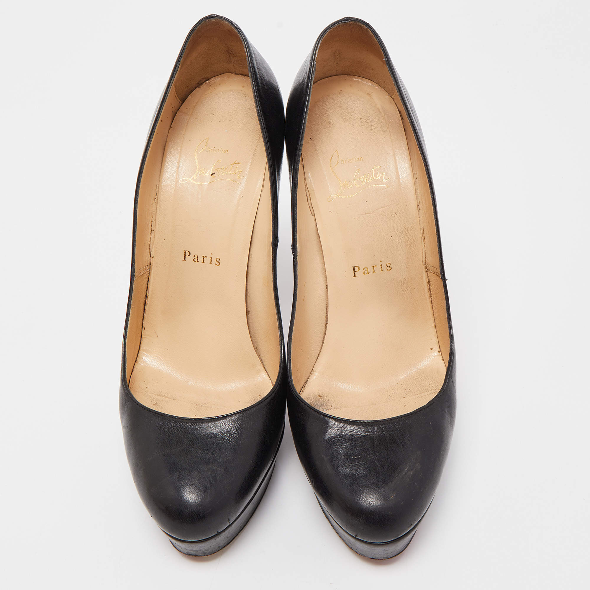 Bianca leather heels Christian Louboutin Black size 38 EU in Leather -  34534387