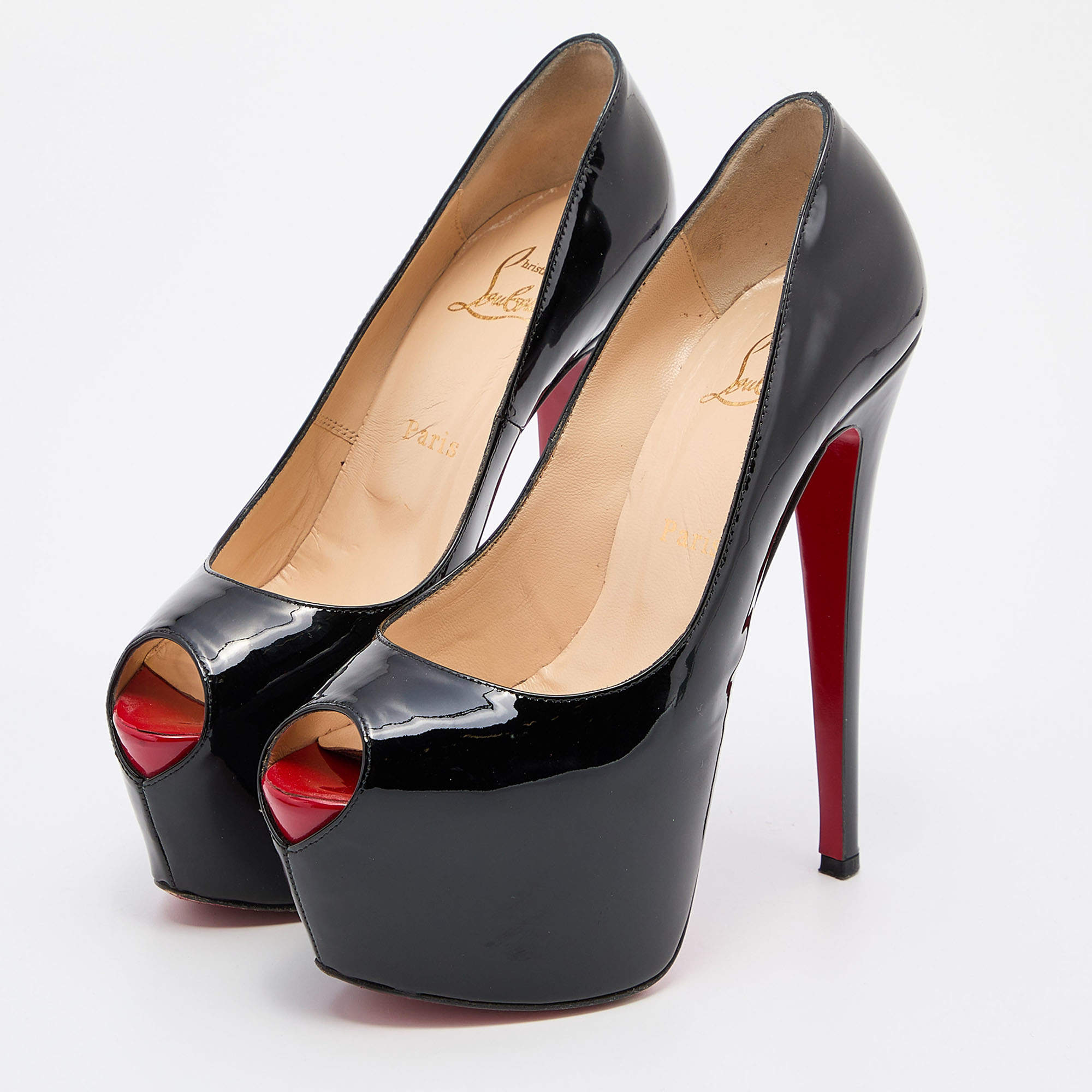 Patent Leather Platform Pumps in Black - Christian Louboutin