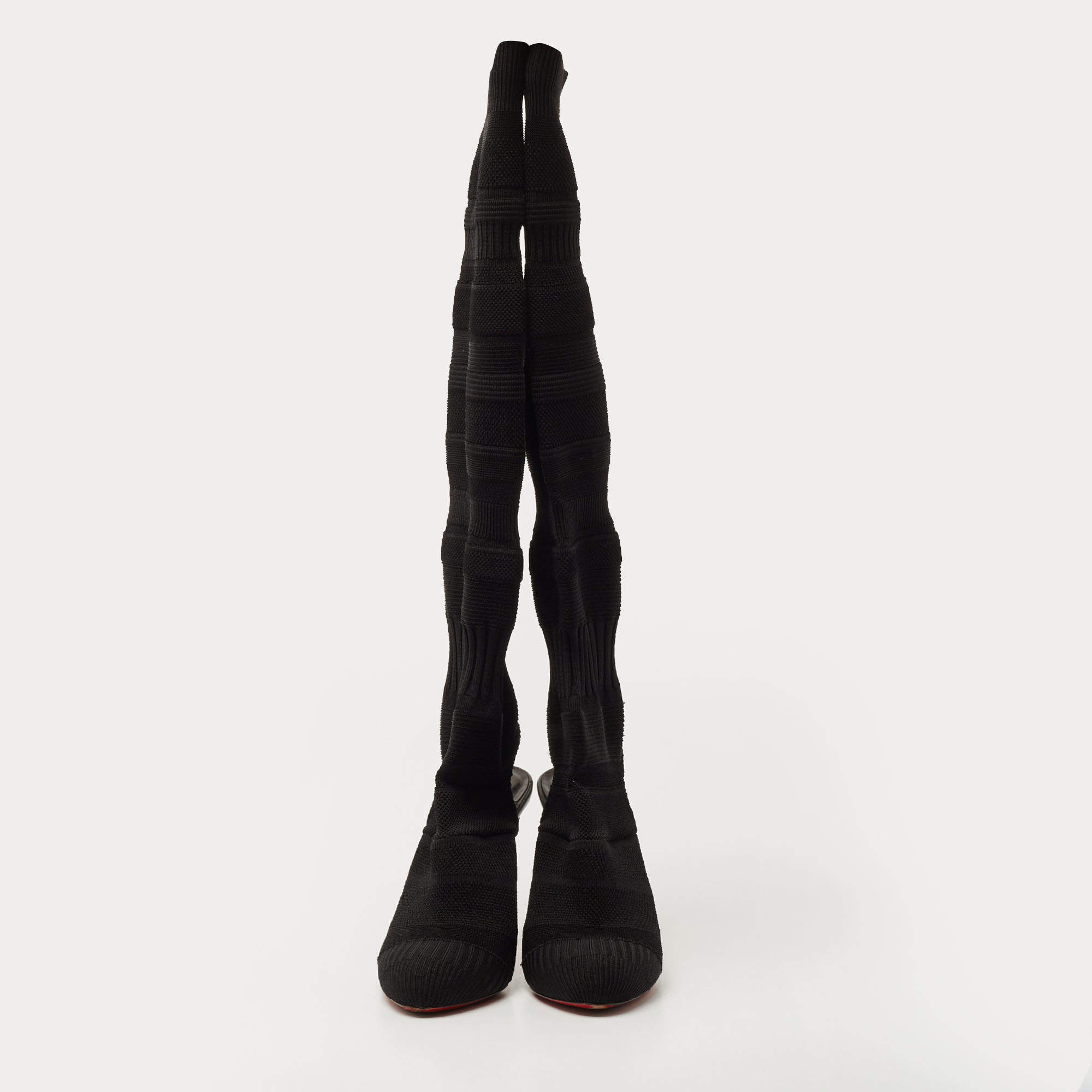 Christian Louboutin Boots Cheminene 120 cutout stretch-knit sock boots –  Priscilla Posh