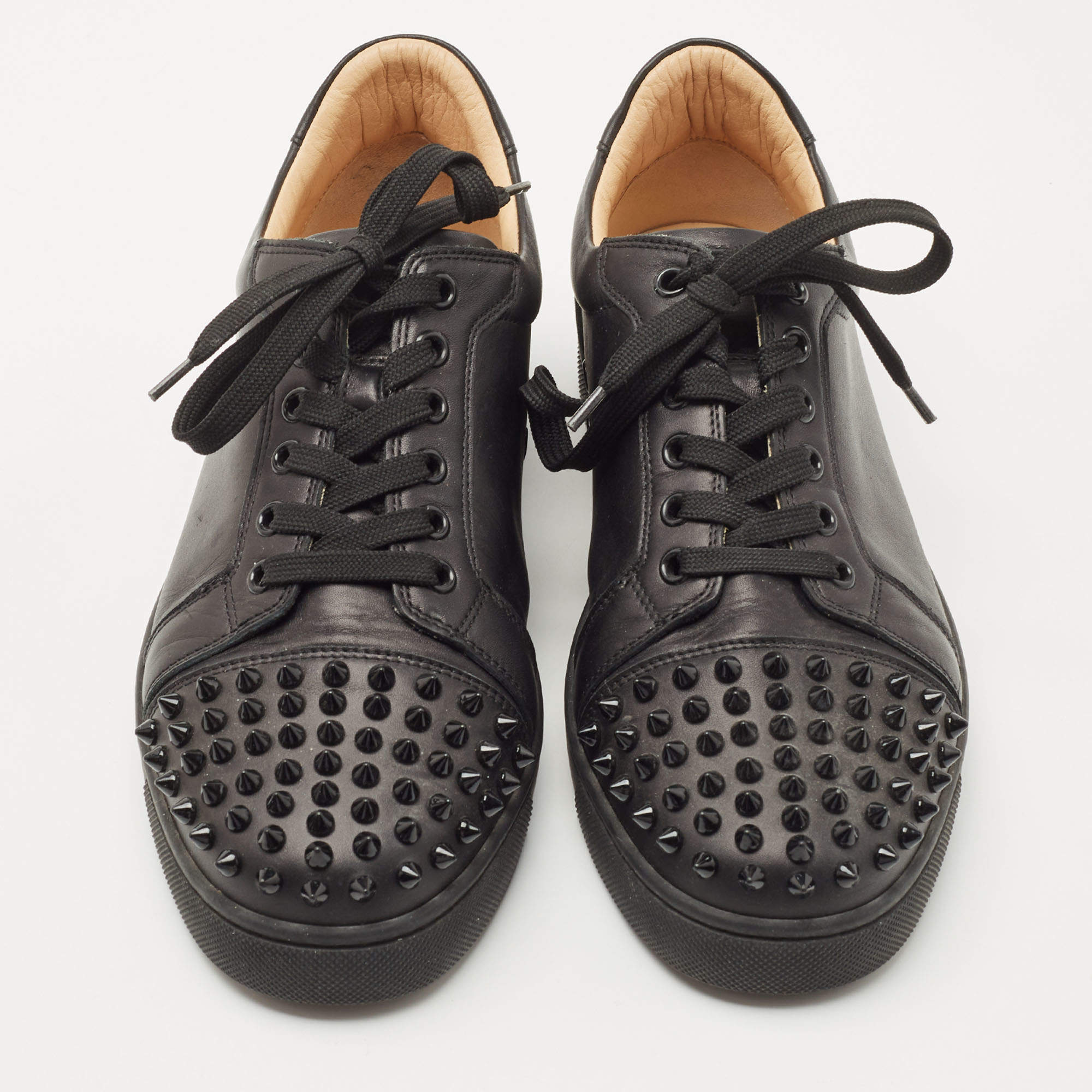 Louis junior spike leather high trainers Christian Louboutin Black size 44  EU in Leather - 23990154