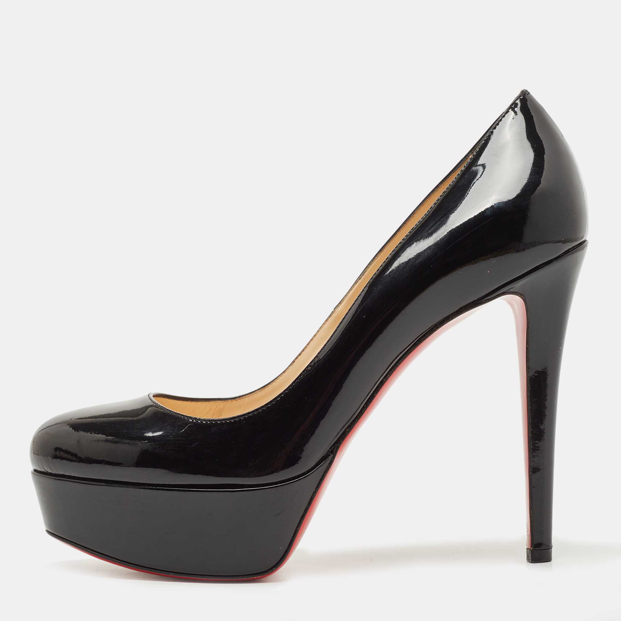 Christian Louboutin Black Patent Bianca Pumps Size 38