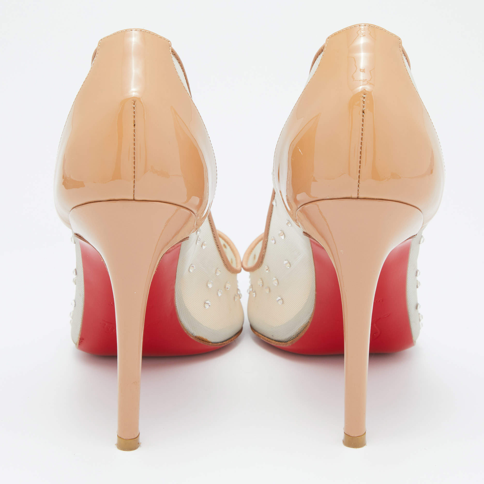 Patent leather heels Christian Louboutin Beige size 38 EU in Patent leather  - 34620919