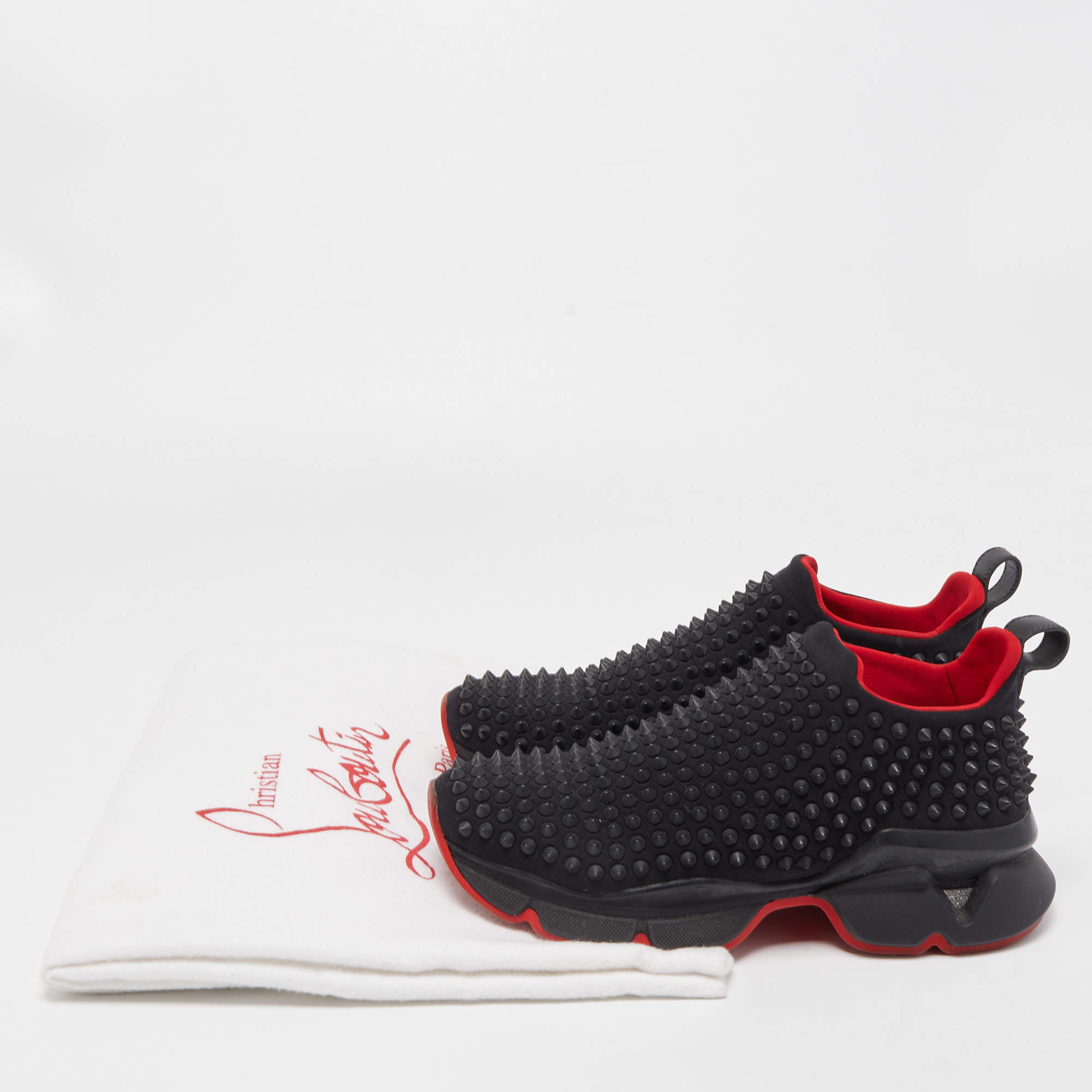 Christian Louboutin Spike Sock Black Low Top Sneakers - Sneak in Peace