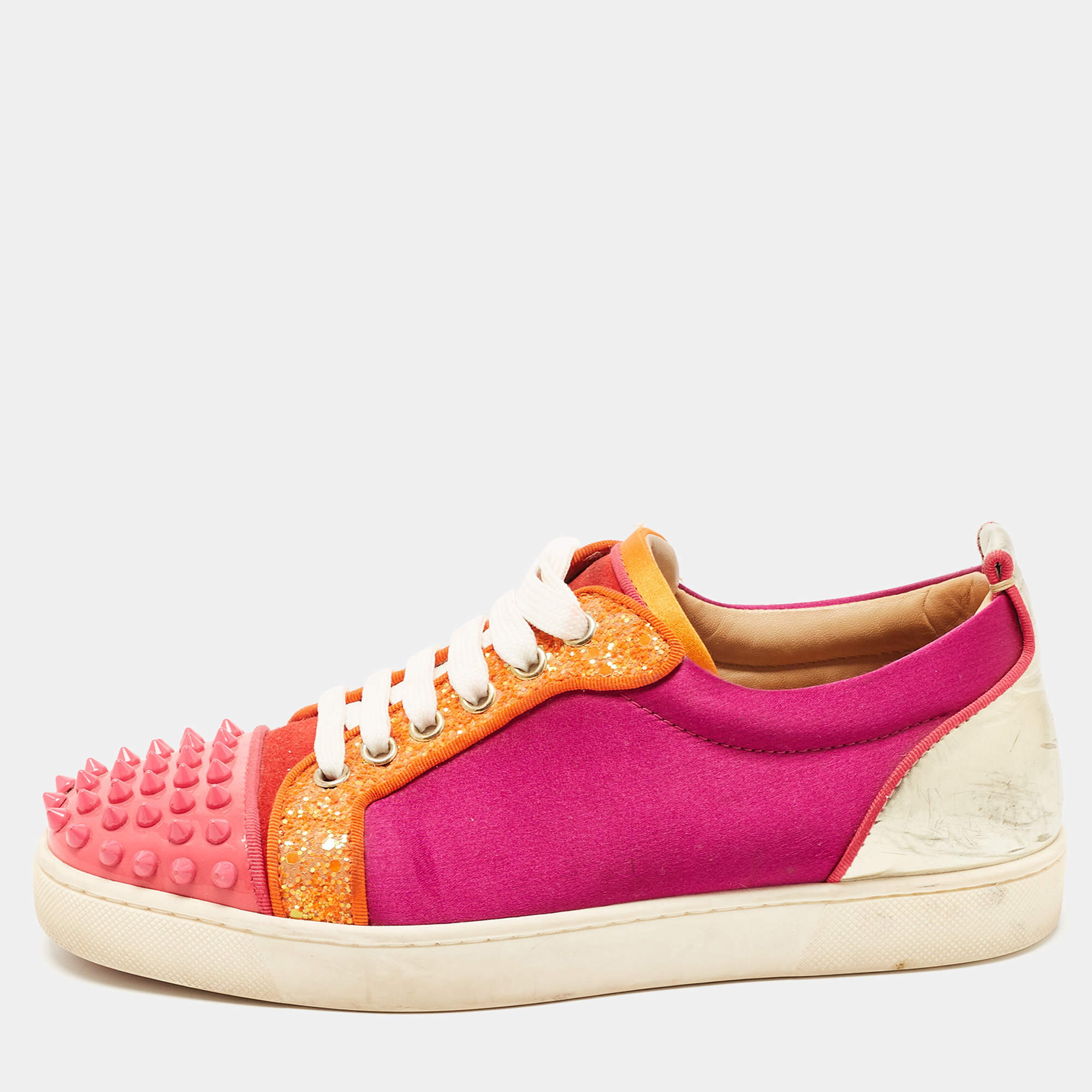 Christian Louboutin Multicolor Leather And Fabric Aurelian Low Top