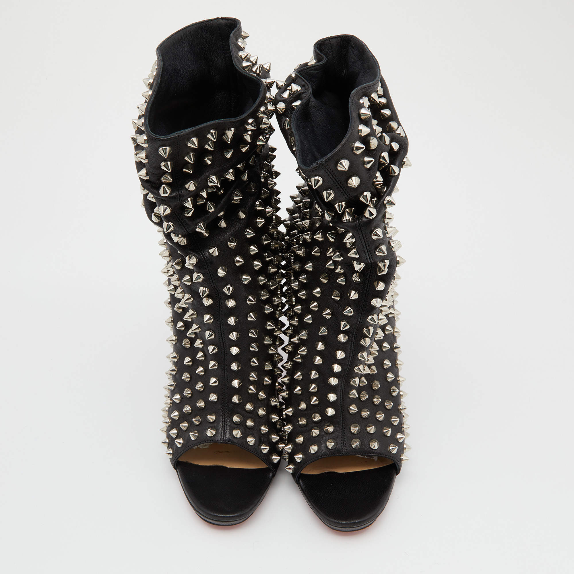 Christian Louboutin Guerilla 120 Spikes Open Toe Ankle Boot in