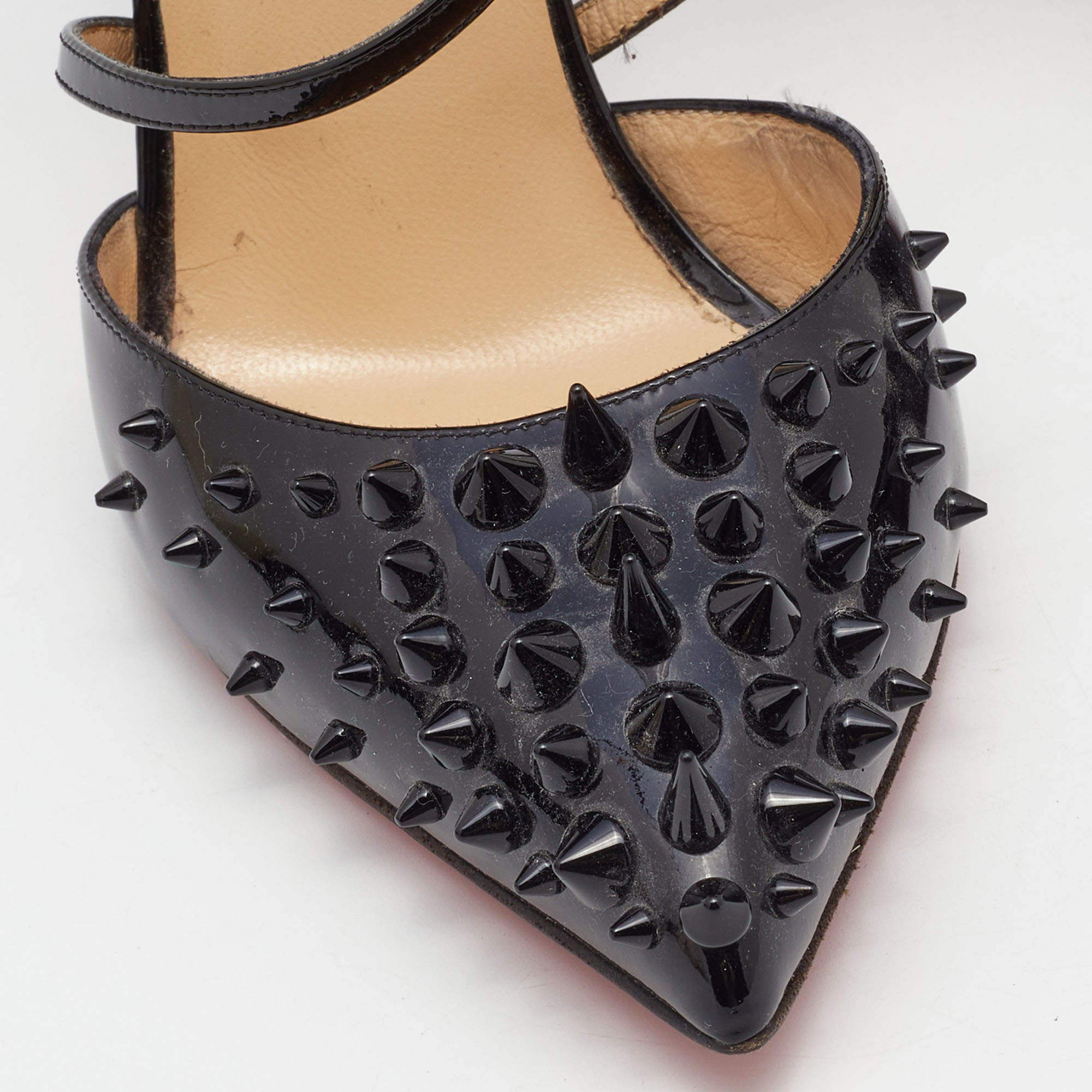 Christian Louboutin Heels - 'Spike' Black Patent leather ref.21843 - Joli  Closet