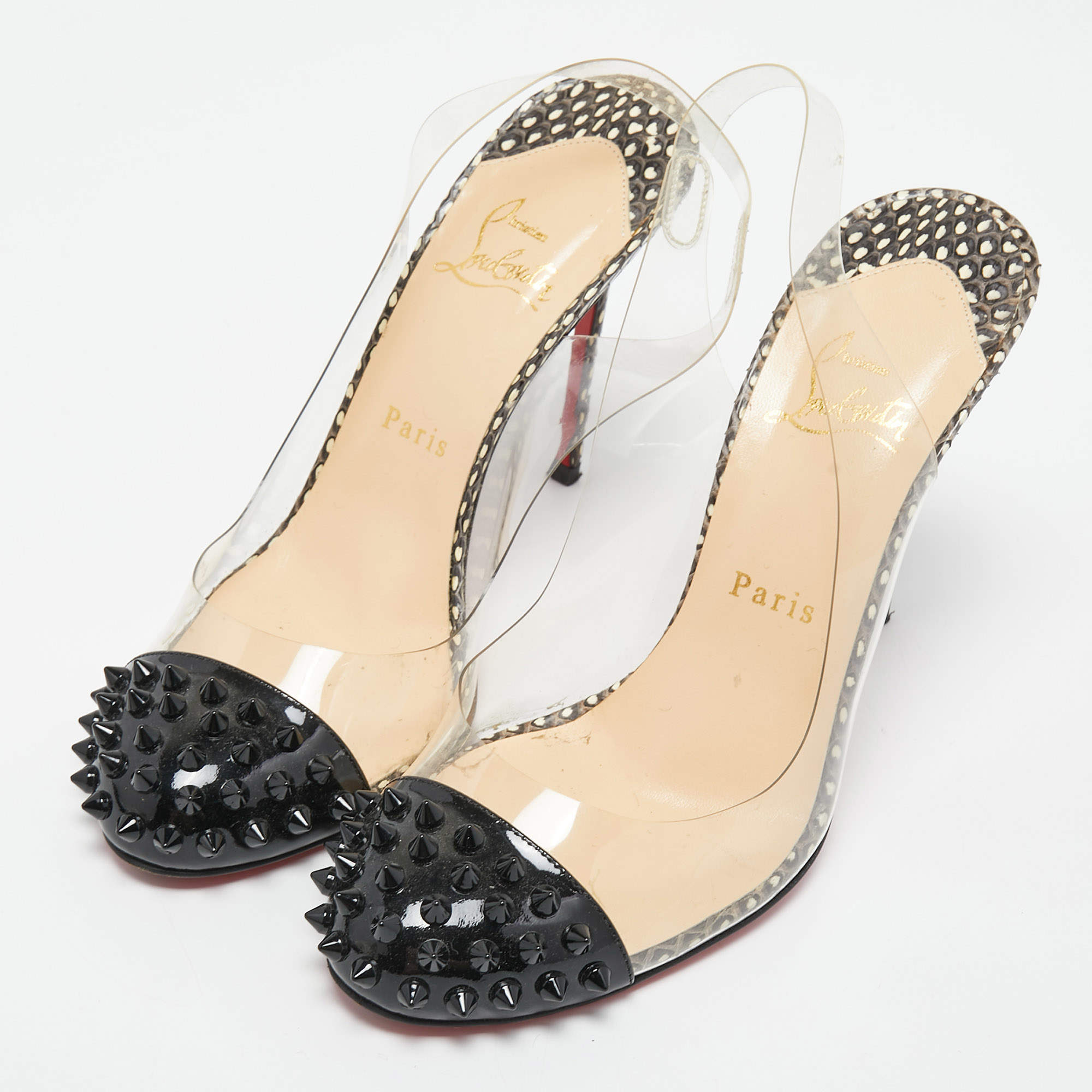 Christian louboutin heels on sale clear