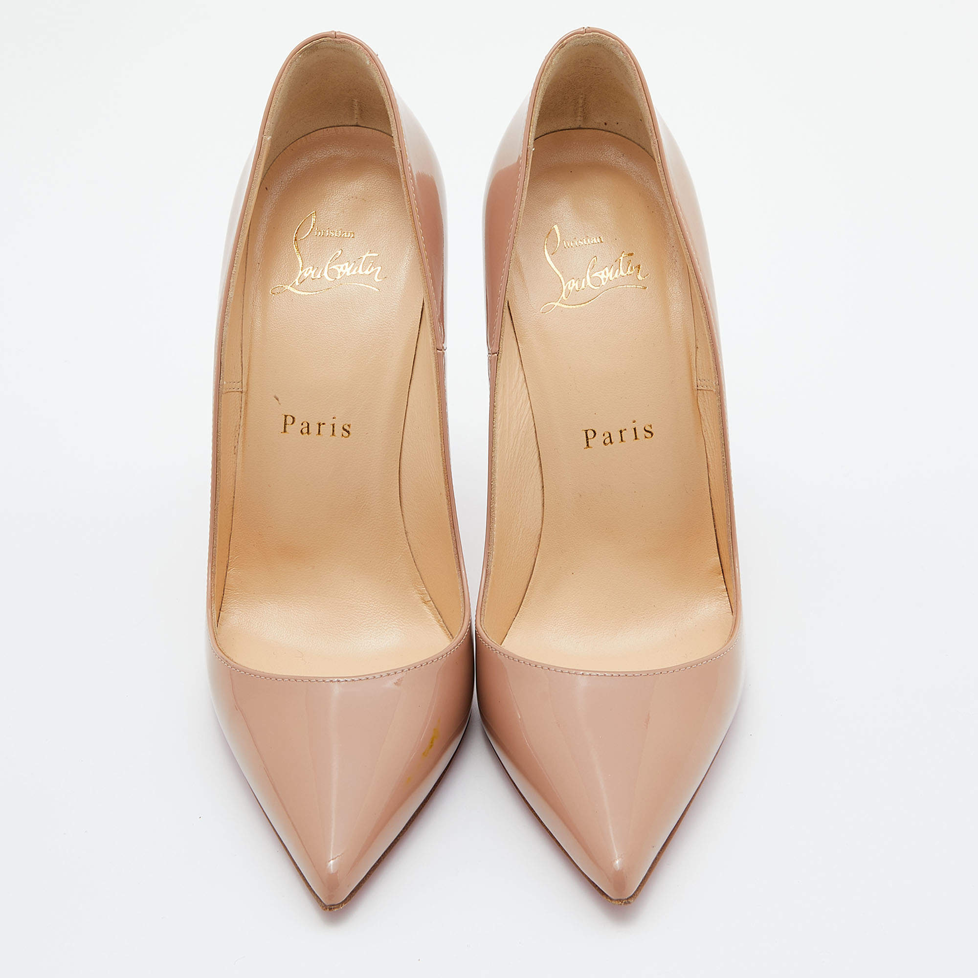 Christian Louboutin Beige Patent Leather So Kate Pumps Size 36.5