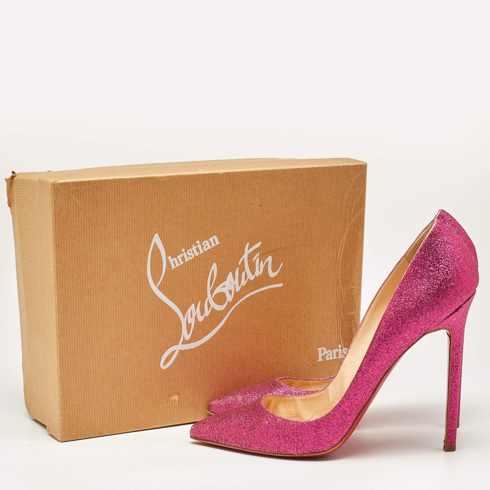 Christian Louboutin Pink Glitter Pigalle Pumps Size 39.5 Christian Louboutin TLC