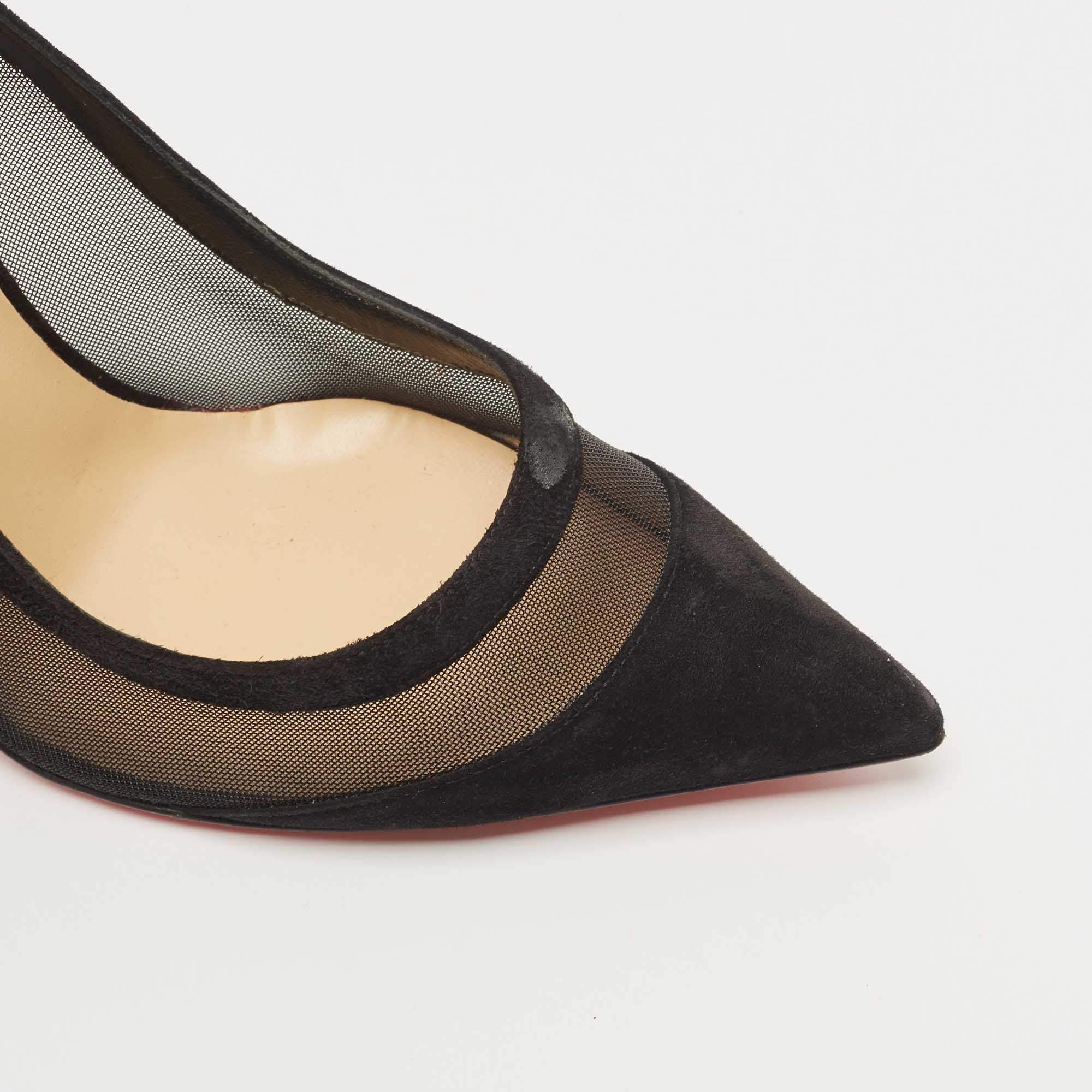 Christian Louboutin Shoes Ladies 1200557 cm47 Pointed Toe Pumps GALATIVI  VERSION Black Suede Leather ref.241056 - Joli Closet