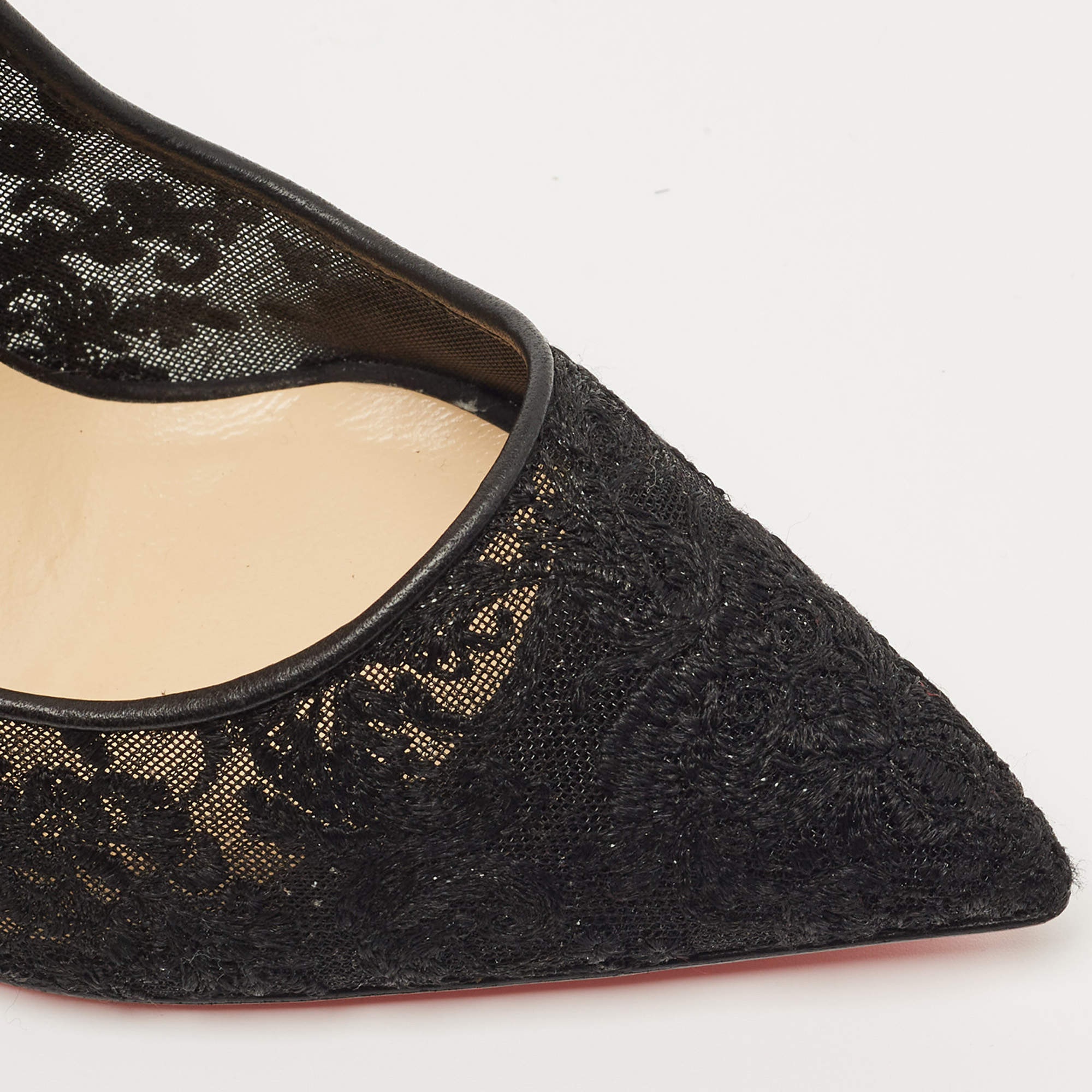 Christian Louboutin Black Leather Mesh Heels sz US 8 – Michael's