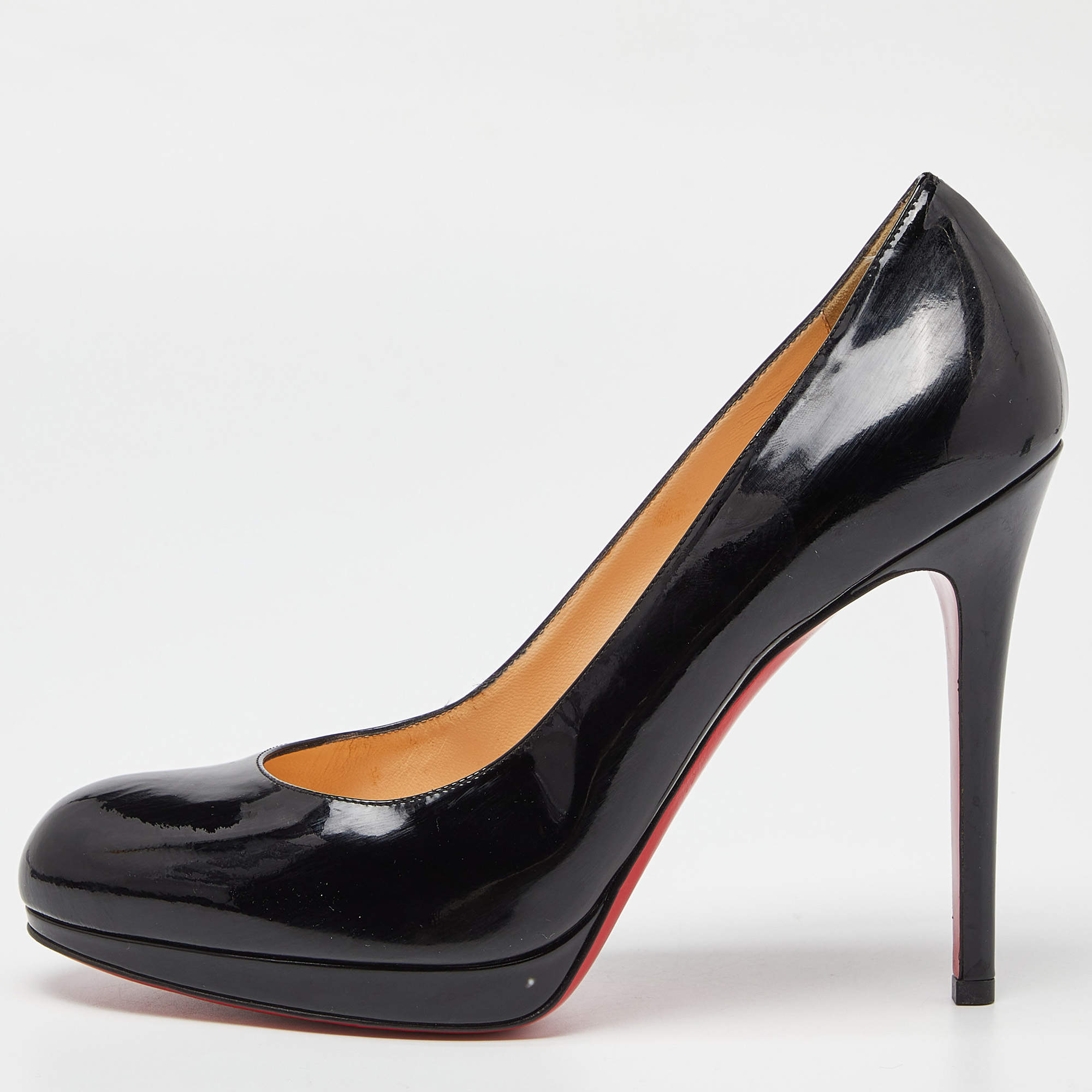 Pre Owned Christian Louboutin Black Patent Leather Bianca Pumps Size 40