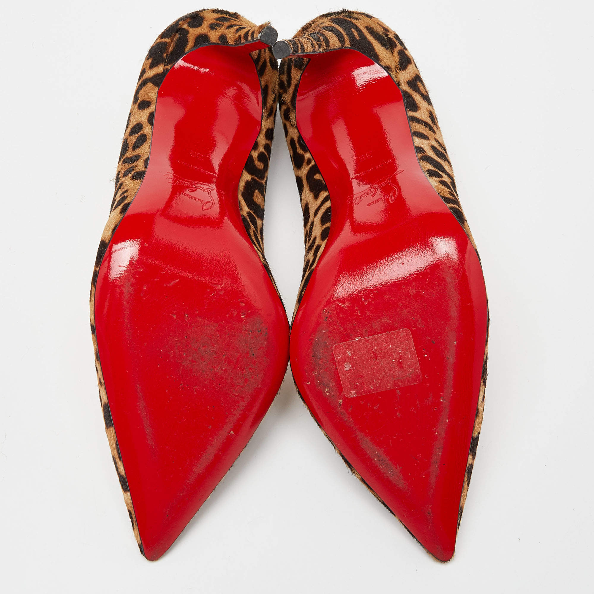 Leopard print red bottoms best sale