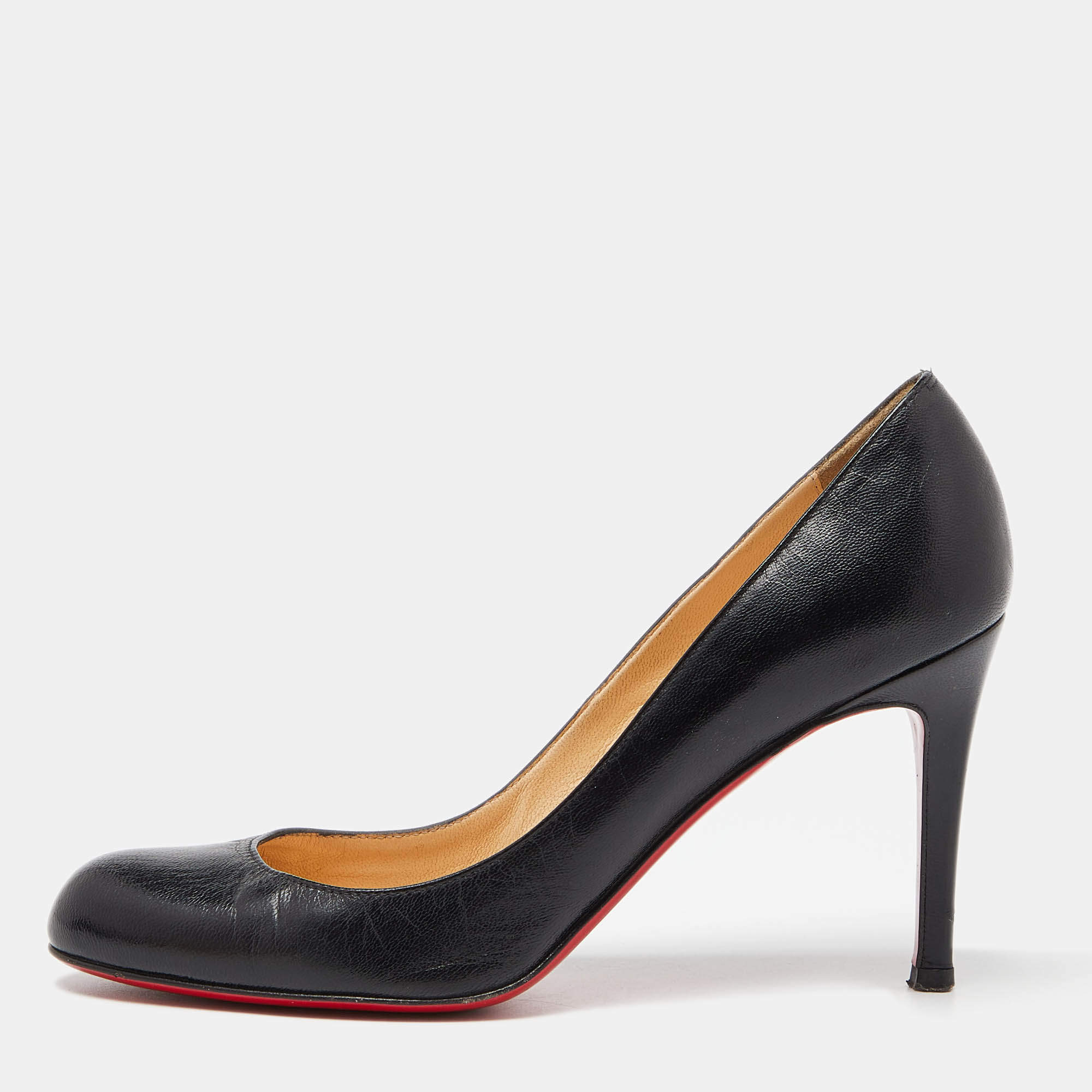 Christian Louboutin Black Leather New Simple Pumps Size 36.5