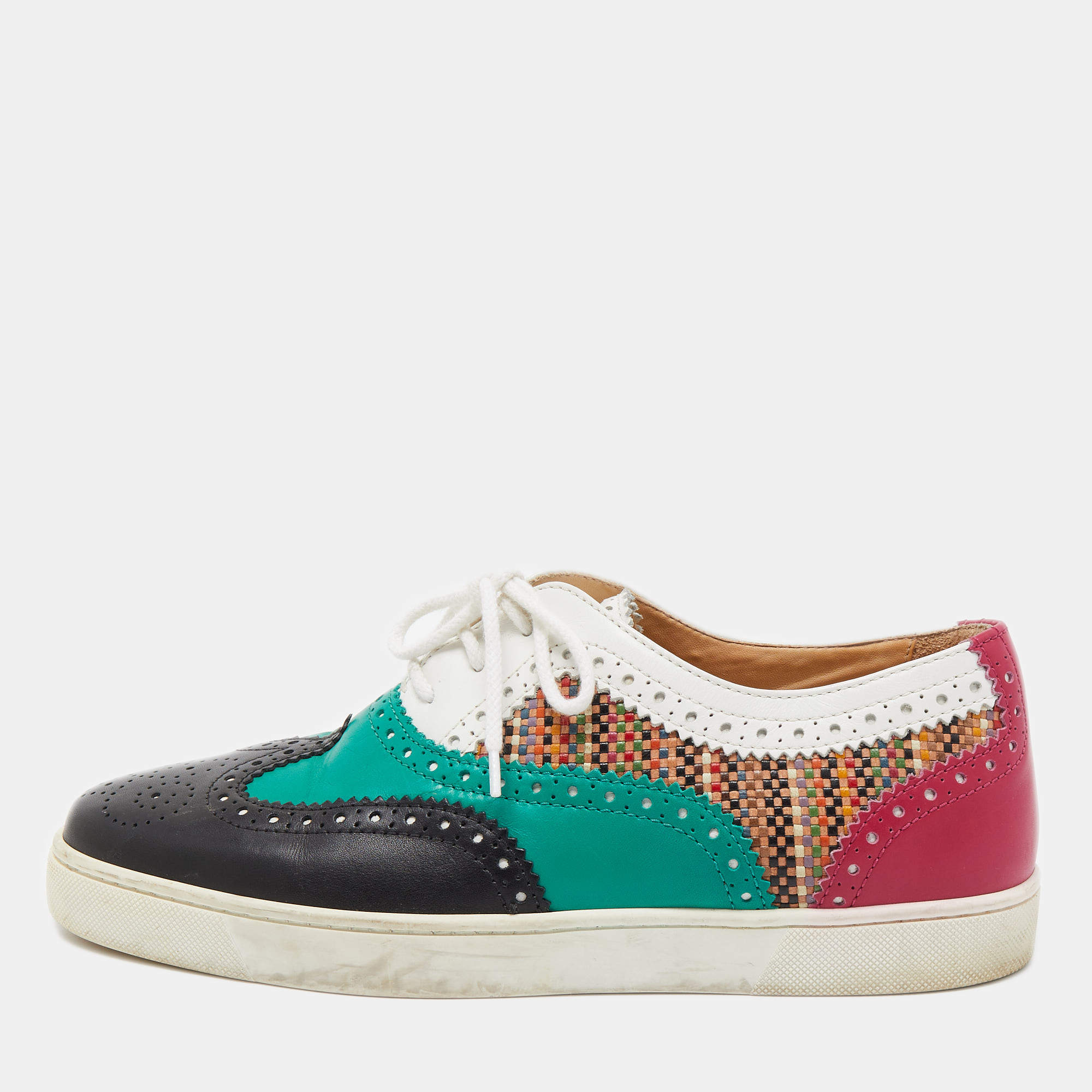 Christian Louboutin Multicolor Leather Oxford Sneakers Size 43