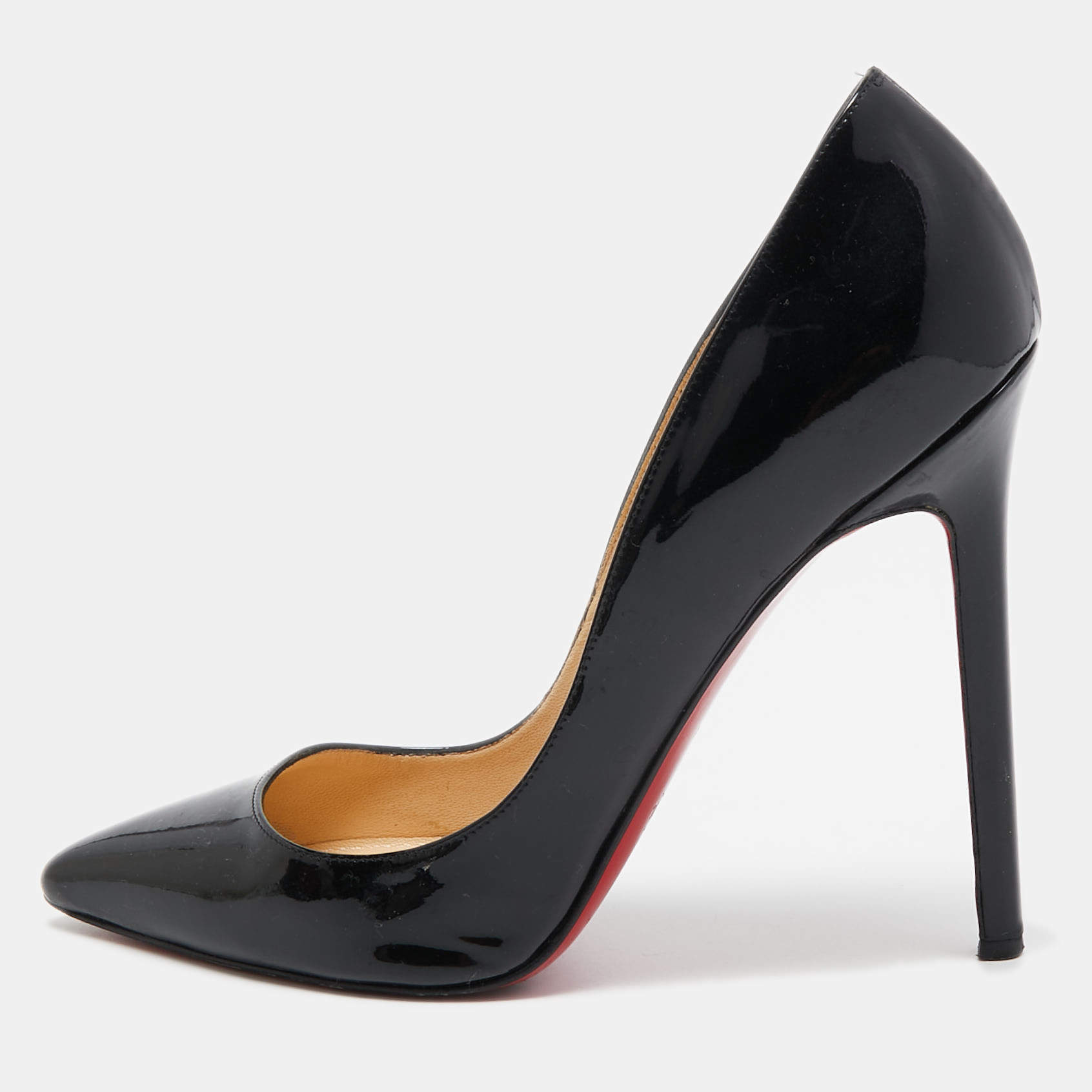 مملوكة مسبقًا Christian Louboutin Black Pigalle Pointed Toe Pumps Size 37