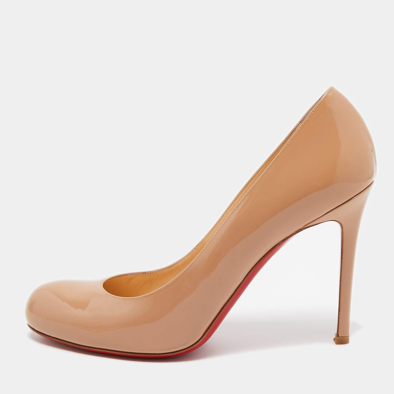 Christian Louboutin Beige Patent Leather Simple Pumps Size 41