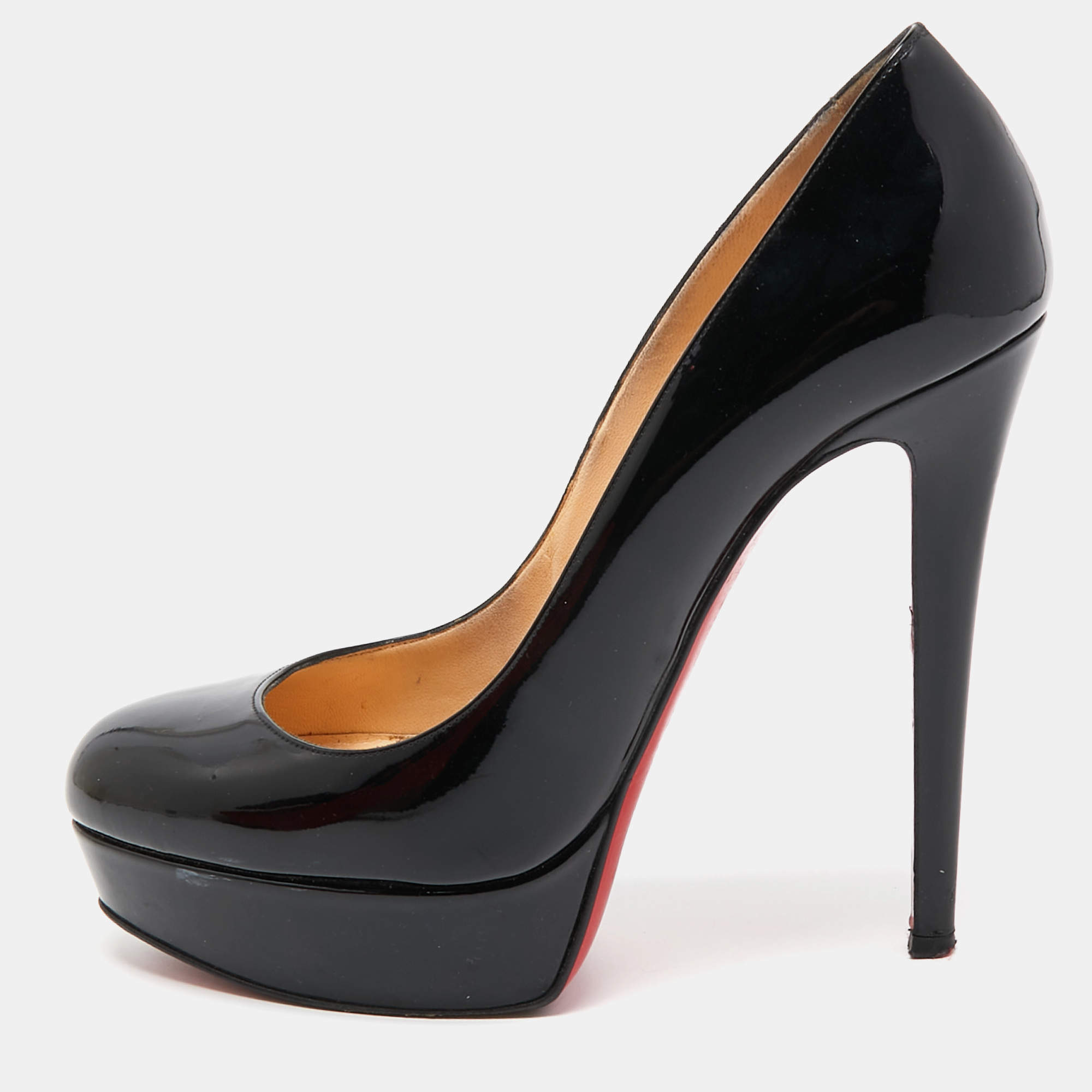 Pre Owned Christian Louboutin Black Patent Leather Bianca Pumps Size 39