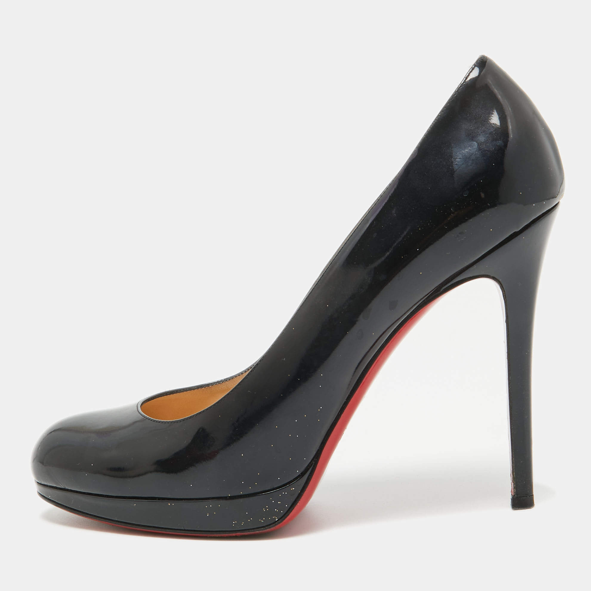 Pre Owned Christian Louboutin Black Patent Leather Bianca Pumps Size 39