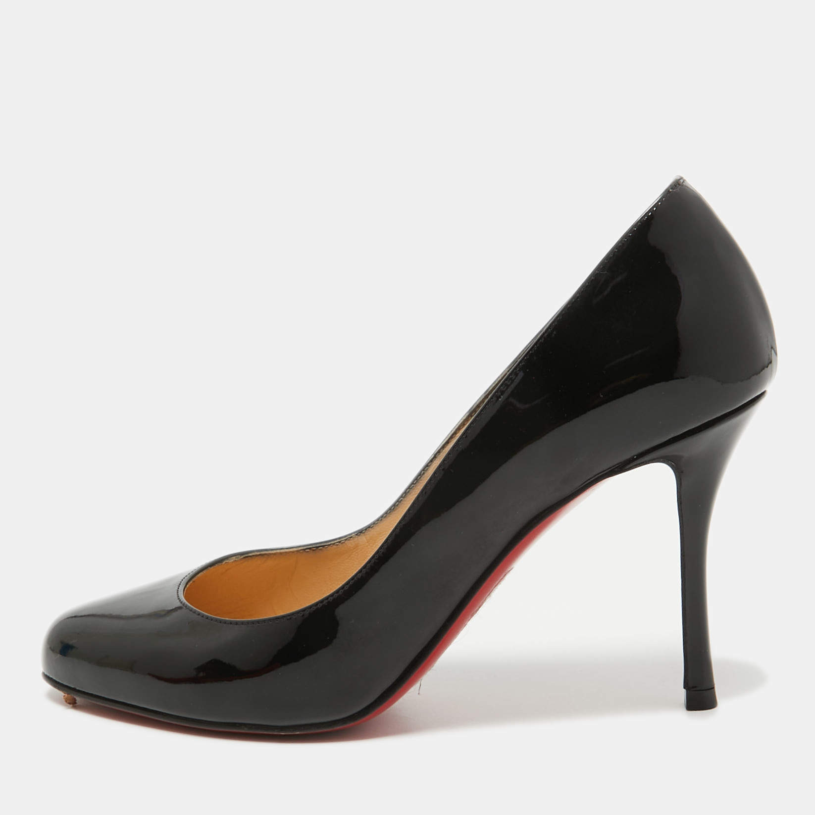مملوكة مسبقًا Christian Louboutin Black Patent Leather Dolly Pumps Size 37
