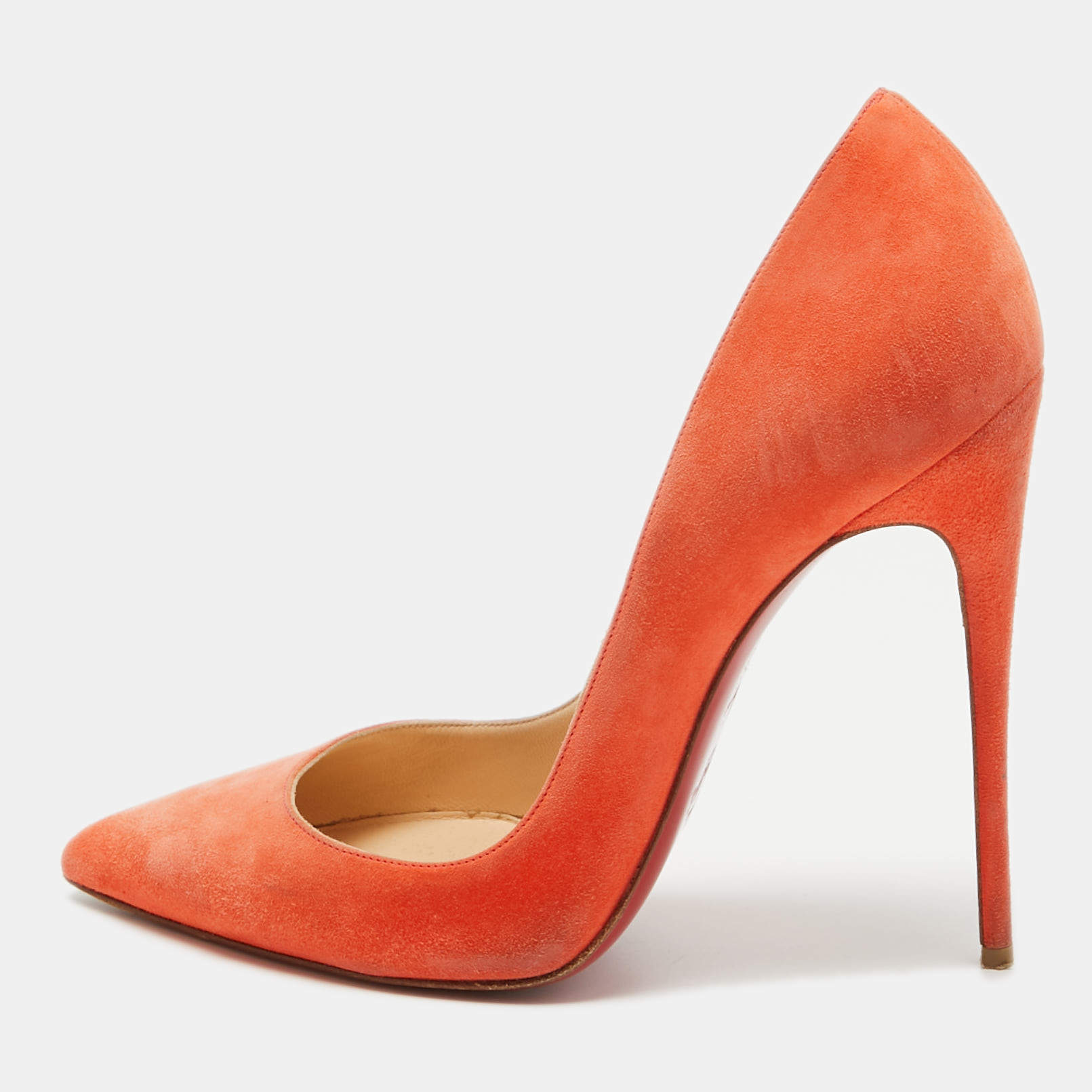 Christian Louboutin Orange Suede So Kate Pumps Size 38