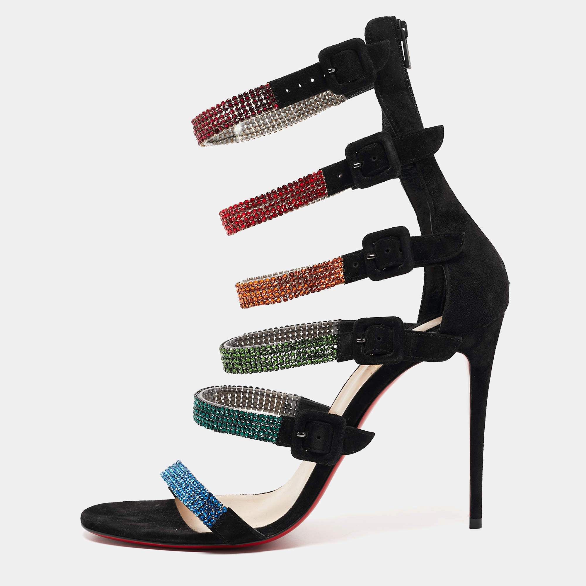 Christian Louboutin Black Suede Raynibo Sandals Size 40