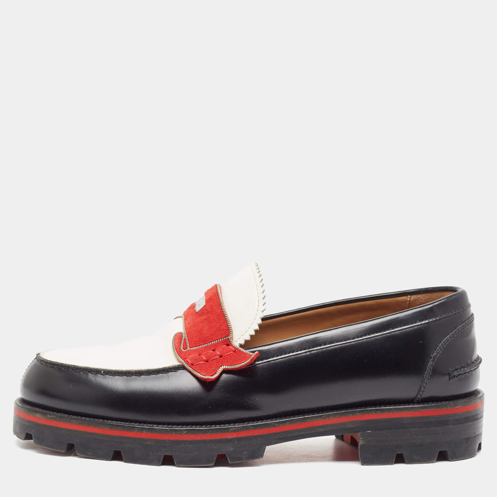 مملوكة مسبقًا Christian Louboutin Tricolor Leather Monono Loafers Size 40