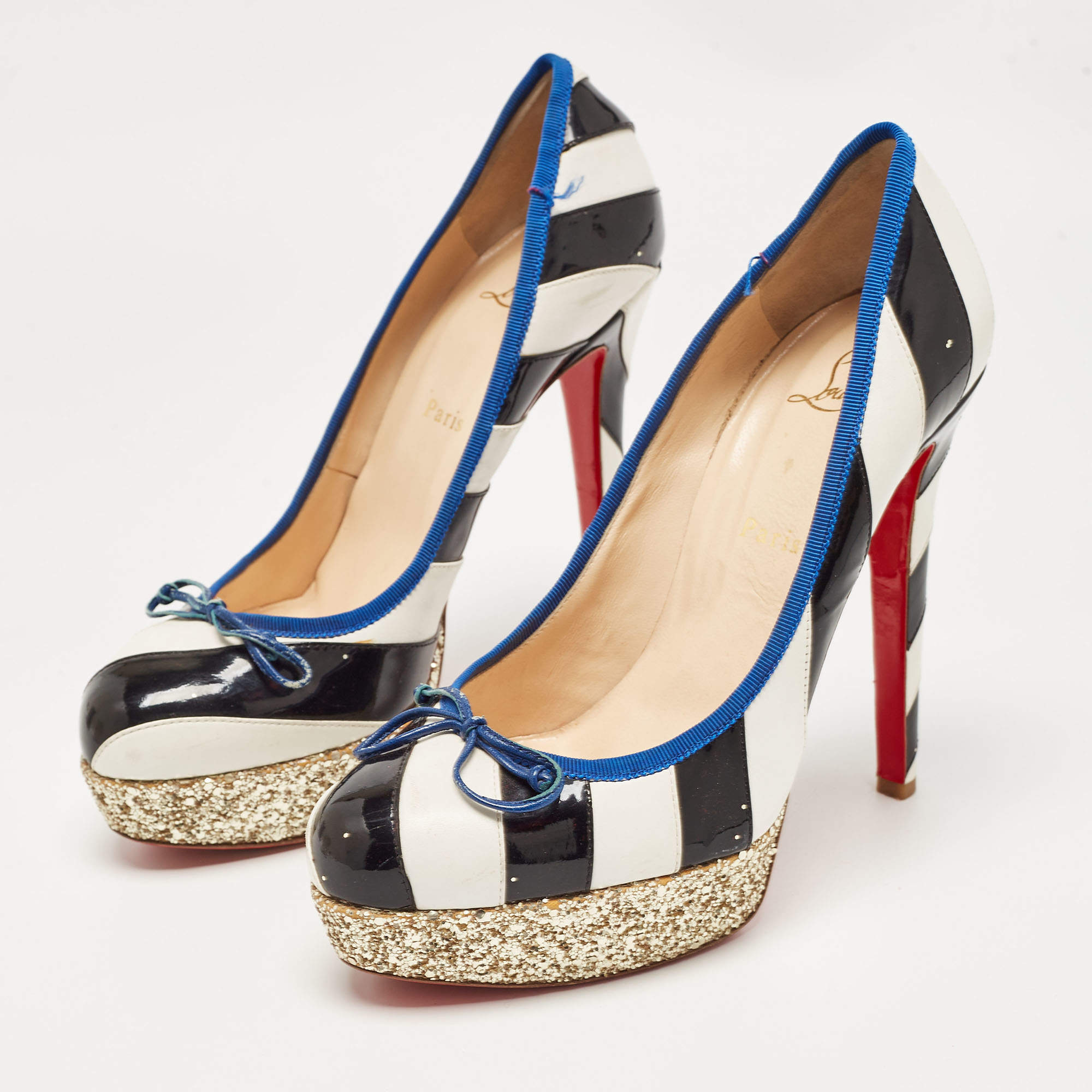 Christian louboutin striped shoes best sale