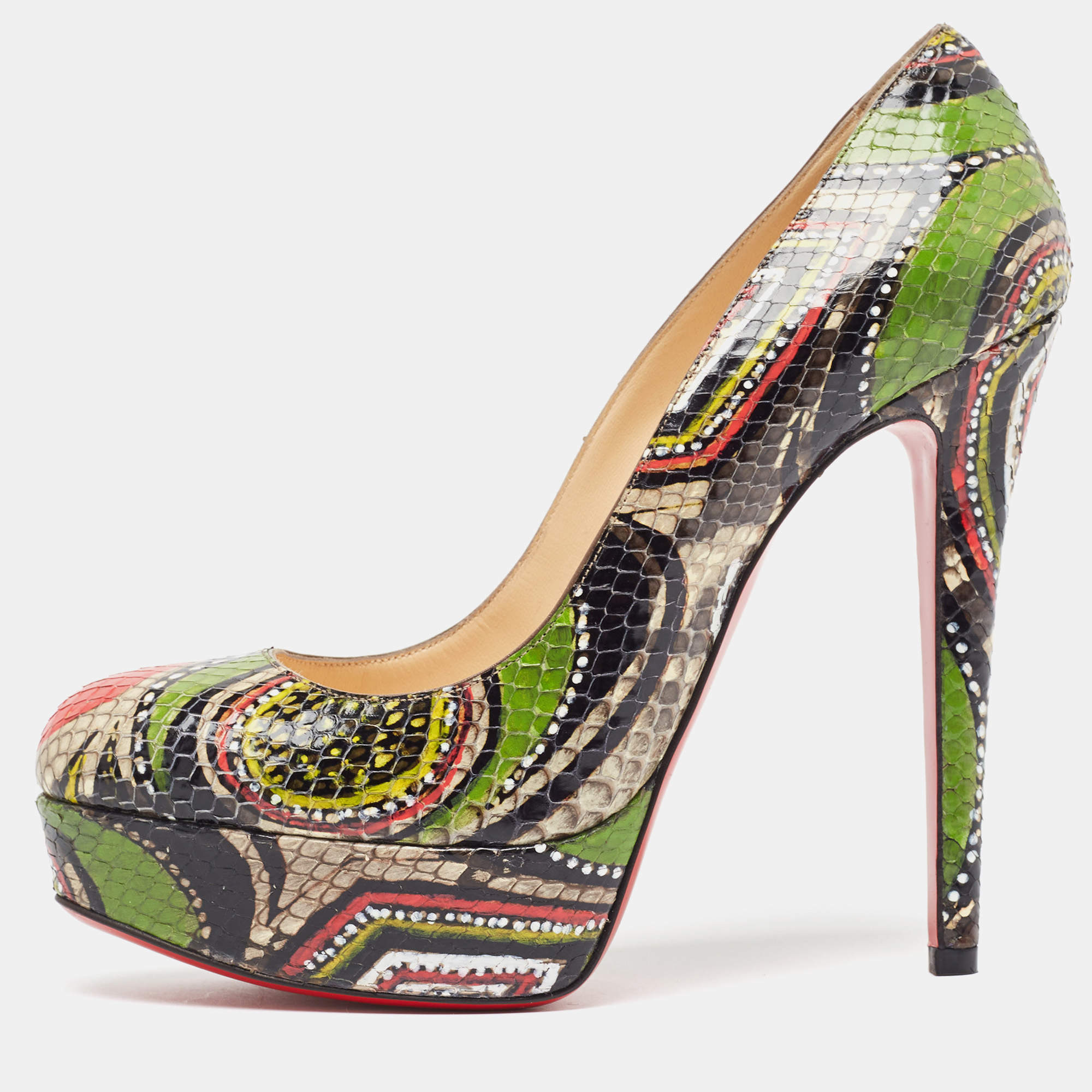 Christian Louboutin Multicolor Python Bianca Pumps Size 37
