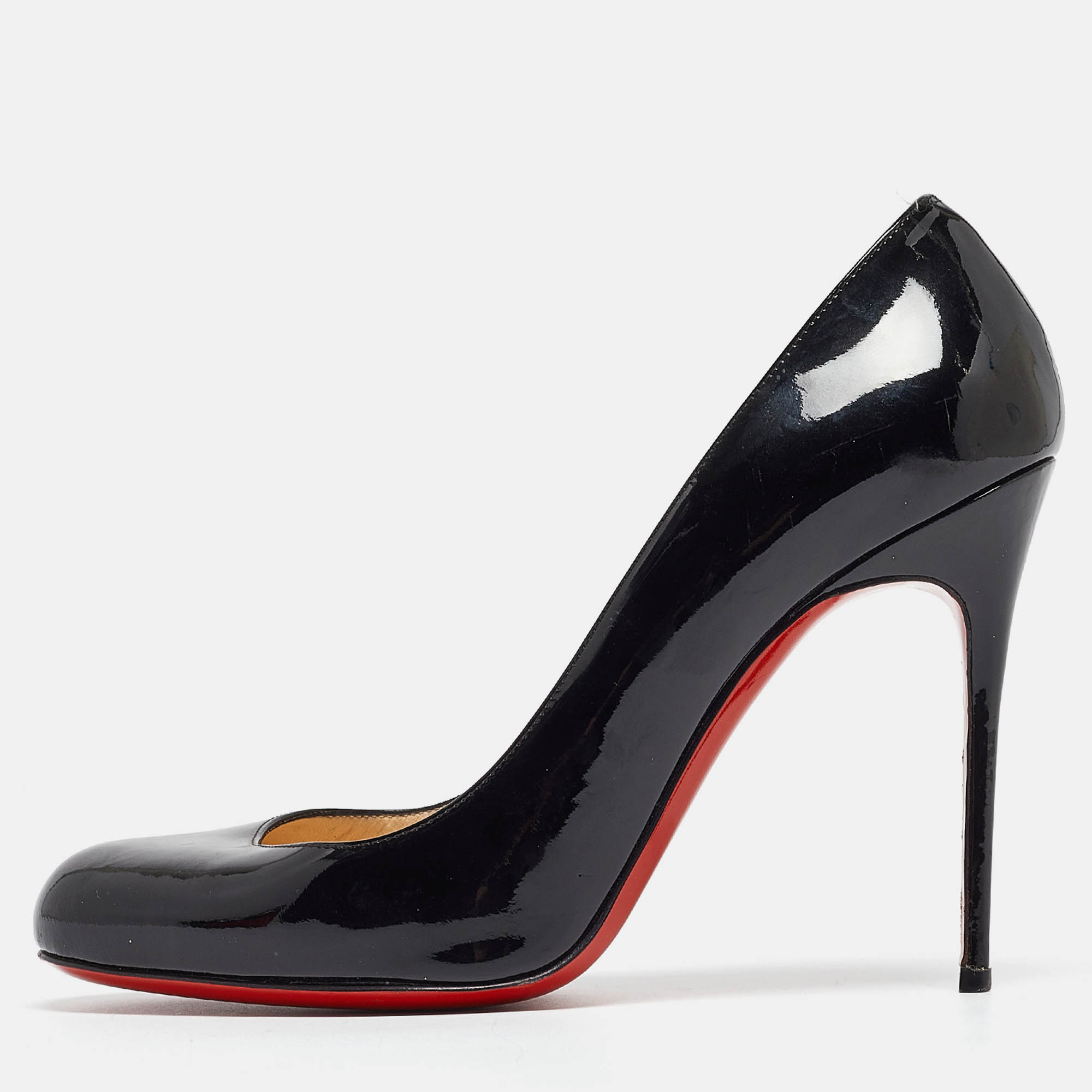 مملوكة مسبقًا Christian Louboutin Black Patent Simple Pumps Size 40